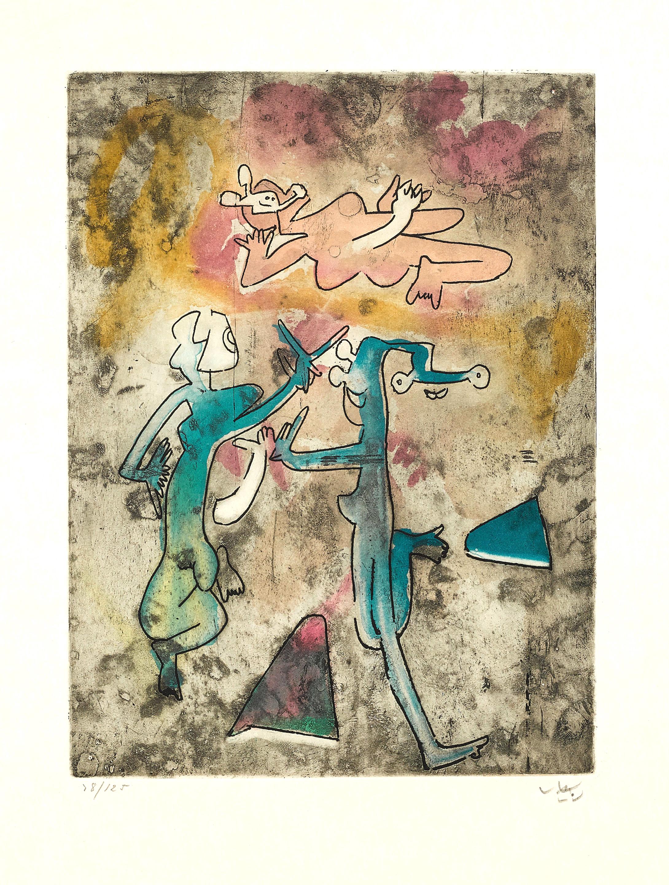 Roberto Matta, Composition (Sabatier 393), Centre Noeuds, Limited Edition Etching