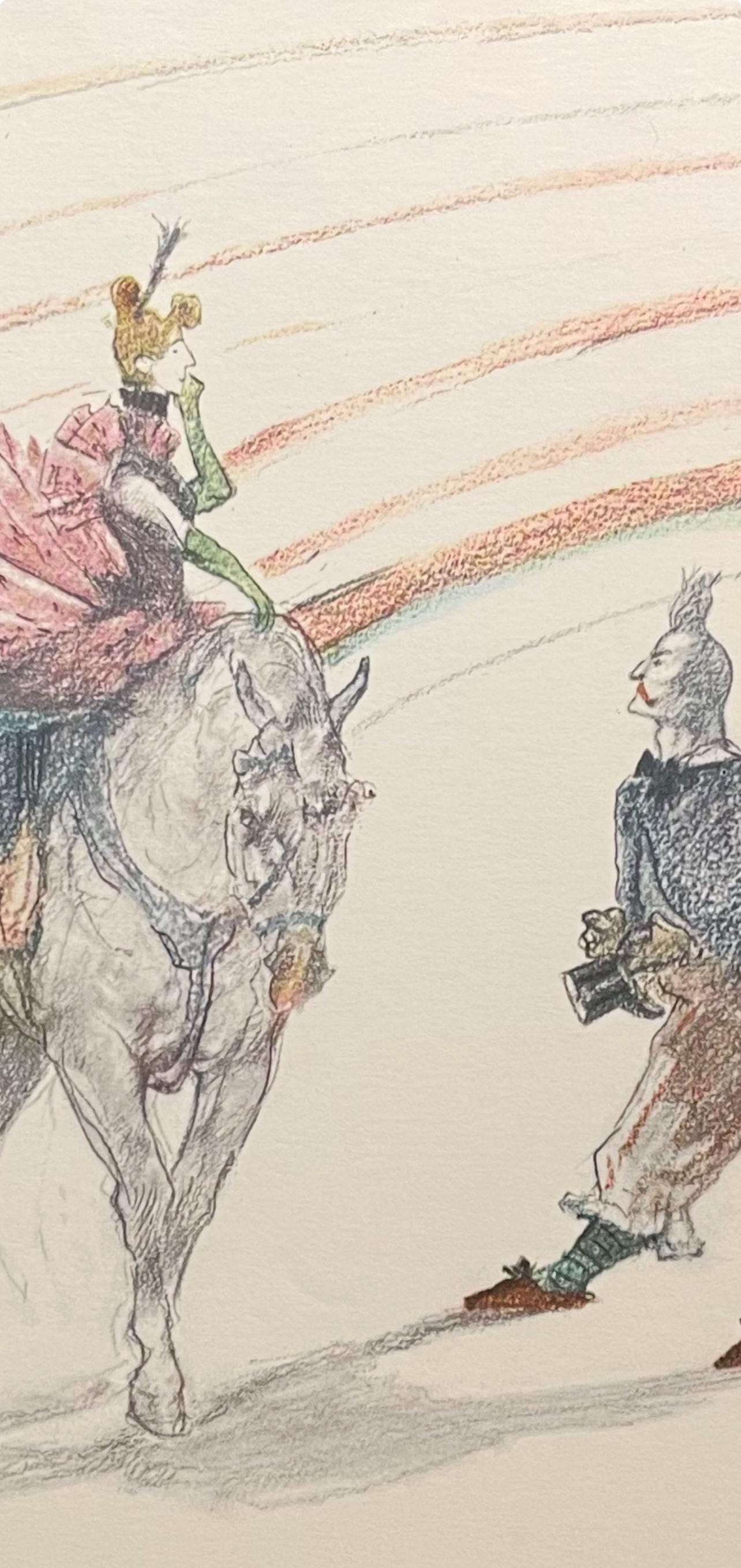 Henri de Toulouse-Lautrec, Equestrienne Riding "En Panneau", Henri de Toulouse-Lautrec, At the Circus, Limited Edition Lithograph