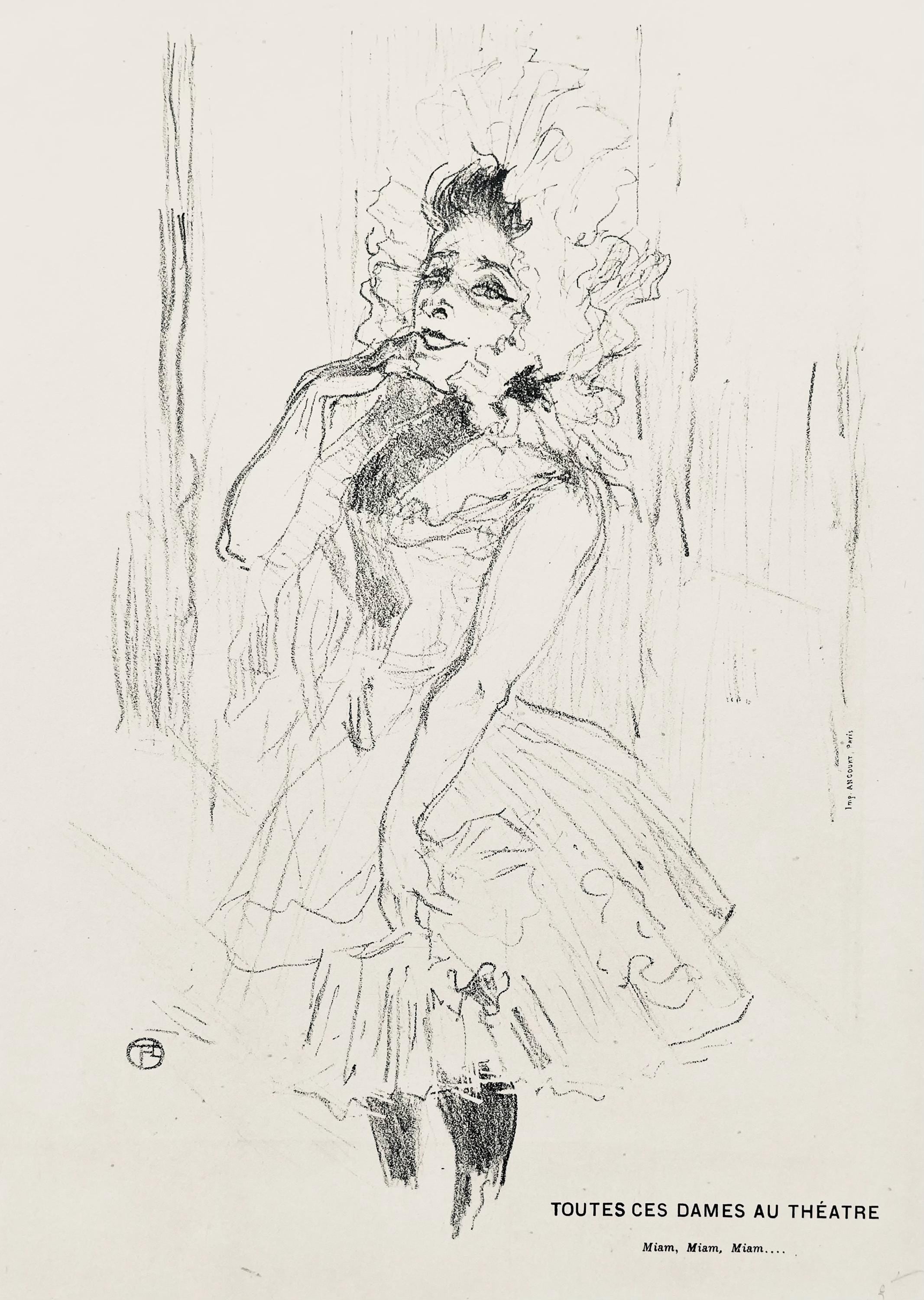 Henri de Toulouse-Lautrec, Anna Held dans Toutes ces Dames, Derrière le miroir, Limited Edition Lithograph
