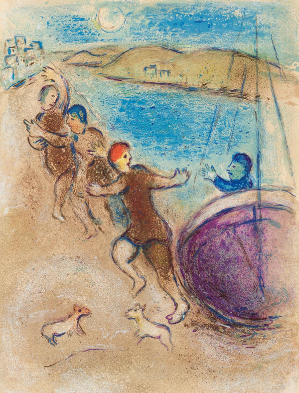 Marc Chagall, Les jeunes gens de Méthymne, Daphnis et Chloé, Limited Edition Héliogravure