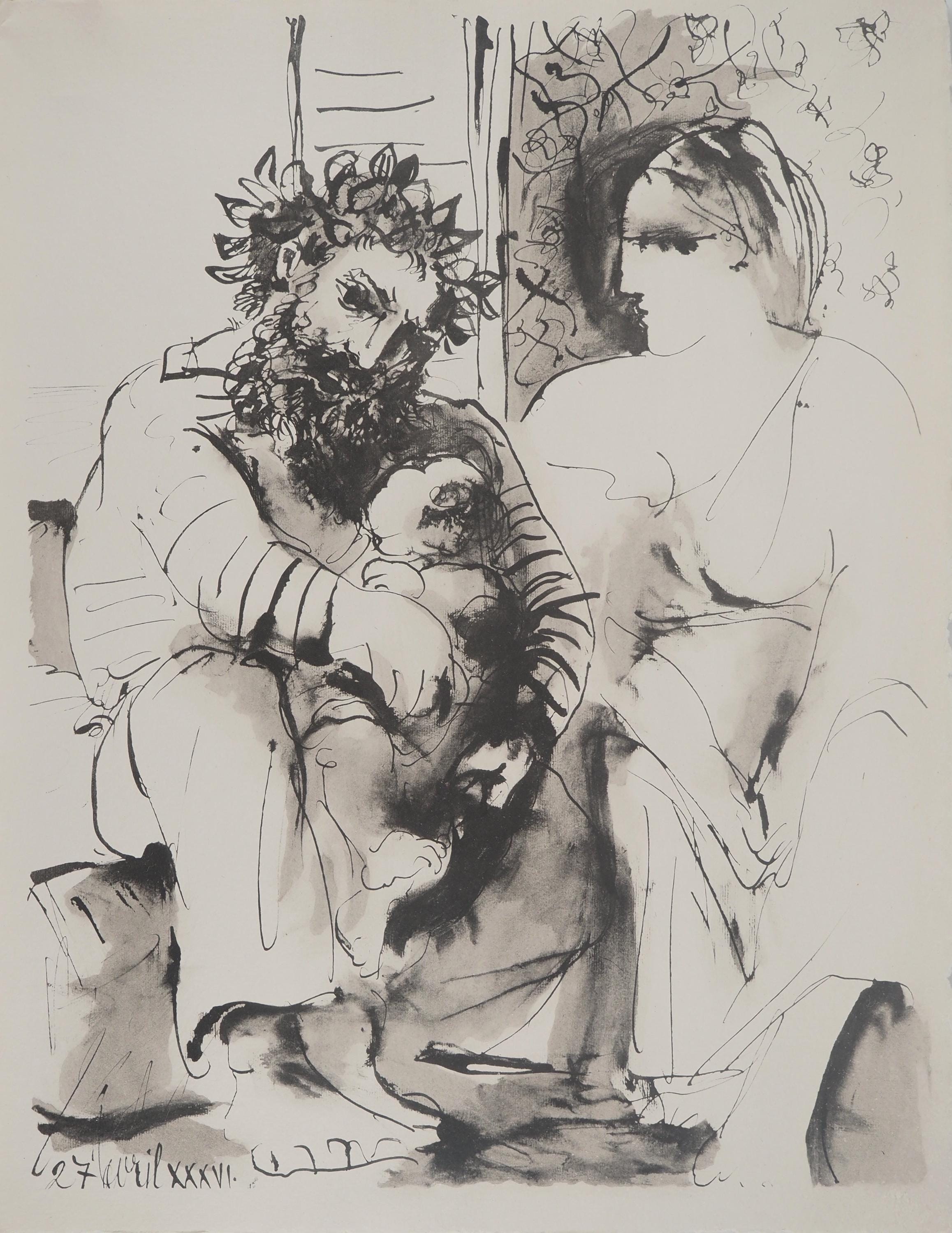 Pablo Picasso, Composition (Orozco 238), Picasso, La flûte double, Limited Edition Lithograph