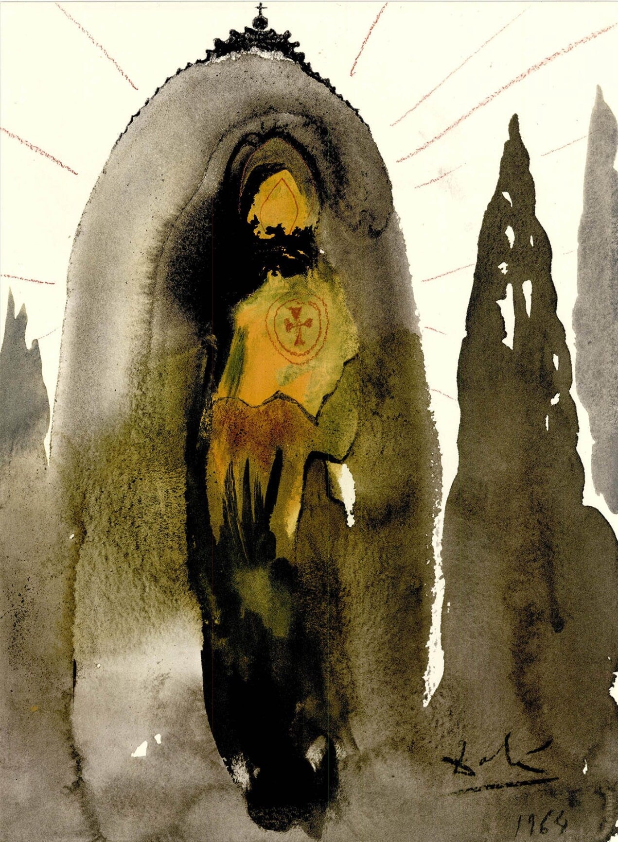 Salvador Dali, Composition (Michler/Löpsinger 1600; Field 69-3), Biblia Sacra, Limited Edition Lithograph