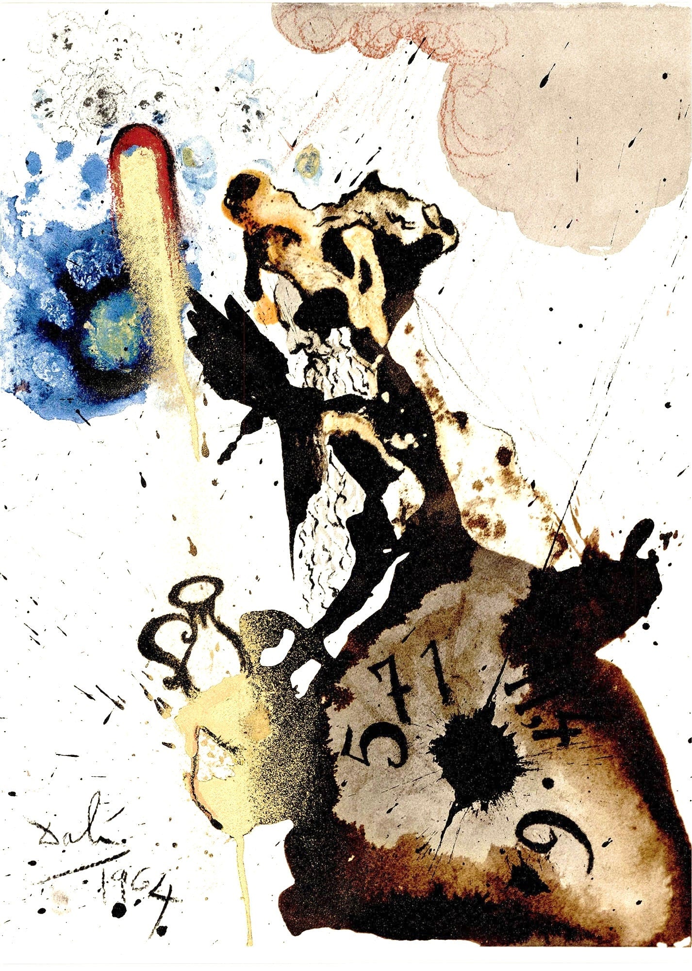 Salvador Dali, Composition (Michler/Löpsinger 1600; Field 69-3), Biblia Sacra, Limited Edition Lithograph