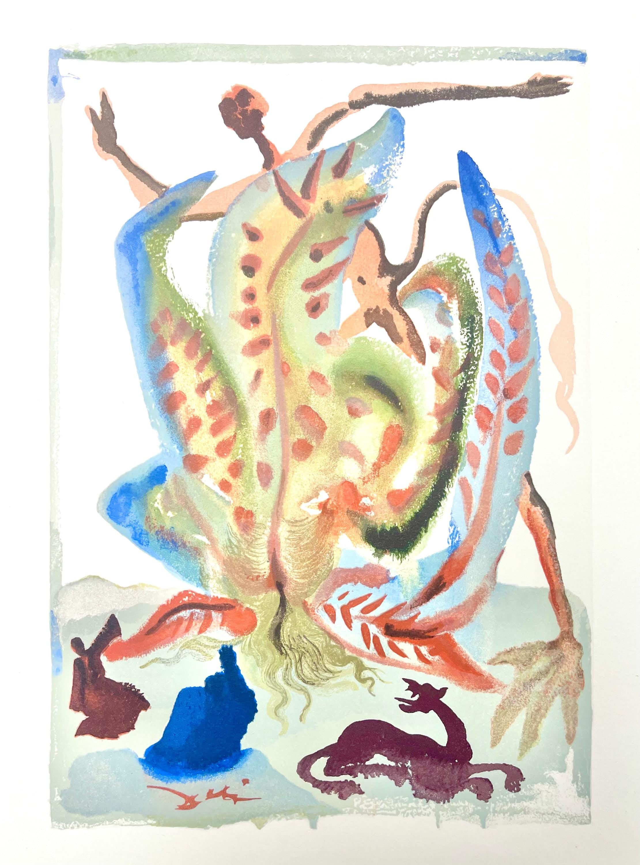 Salvador Dali, Fegefeuer XXIII (Field 189-200; Michler/Löpsinger 1039-1138), Die Göttliche Komödie, Signed, Limited Edition Woodcut