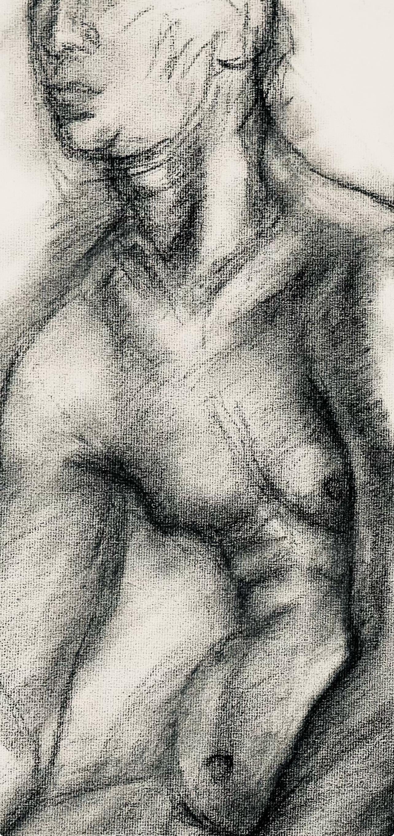 Ian Hornak, Renaissance Male Nude Figure Study, 1963, Original Drawing