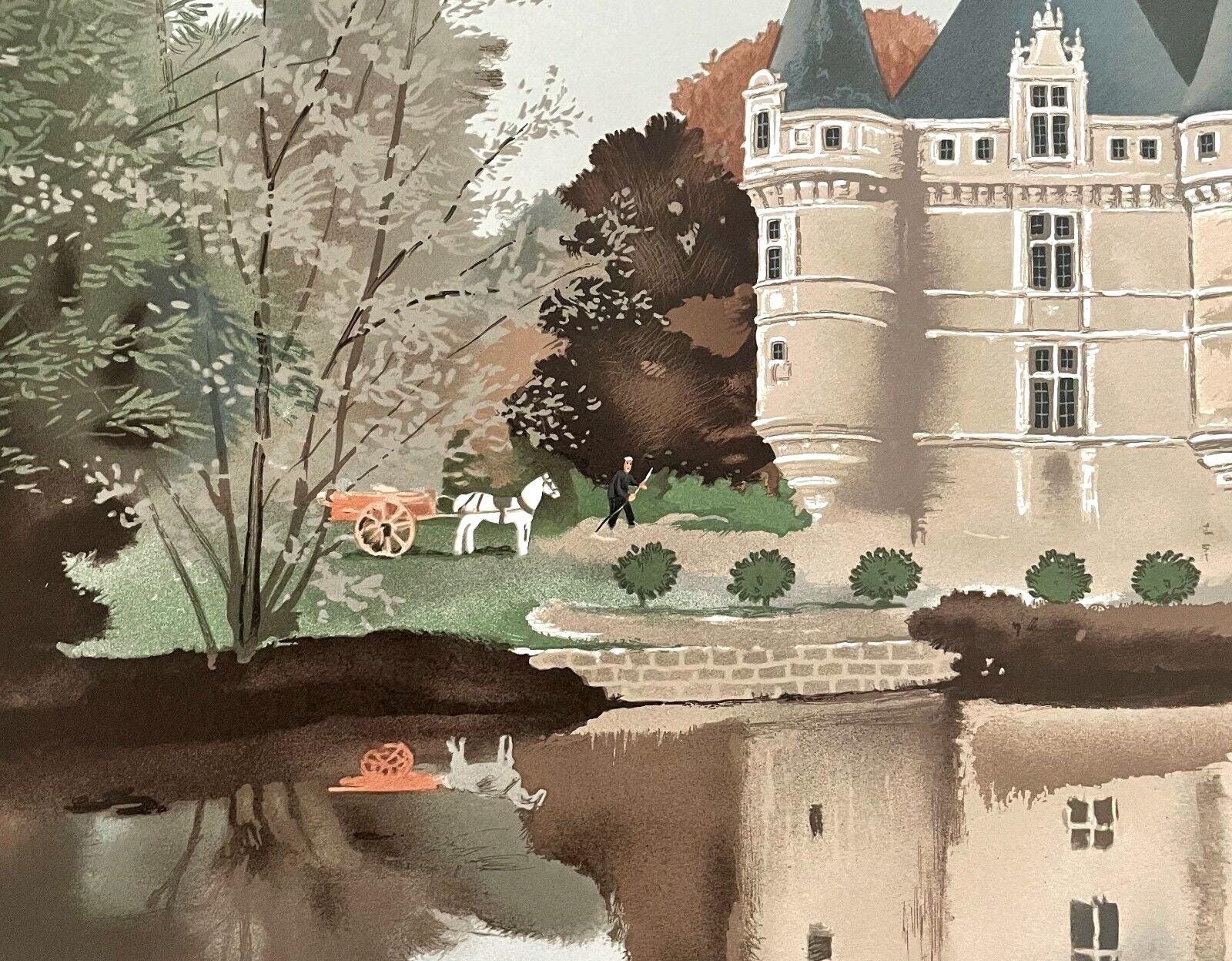 Michel Delacroix, Azay le Rideau, Limited Edition Lithograph