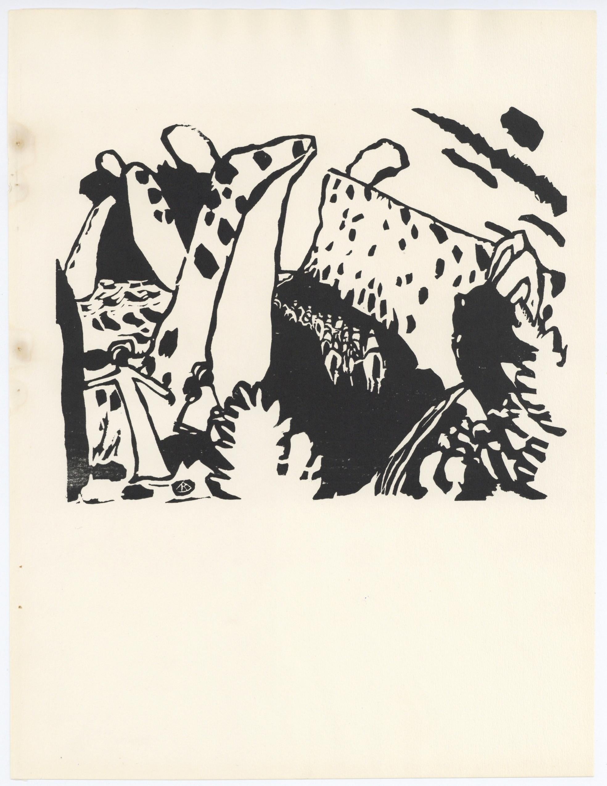Wassily Kandinsky, Reiterweg (Roethel 111), XXe siècle, Limited Edition Woodcut