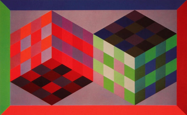 Victor Vasarely, Composition, Hommage à Hexagone, Limited Edition Héliogravure