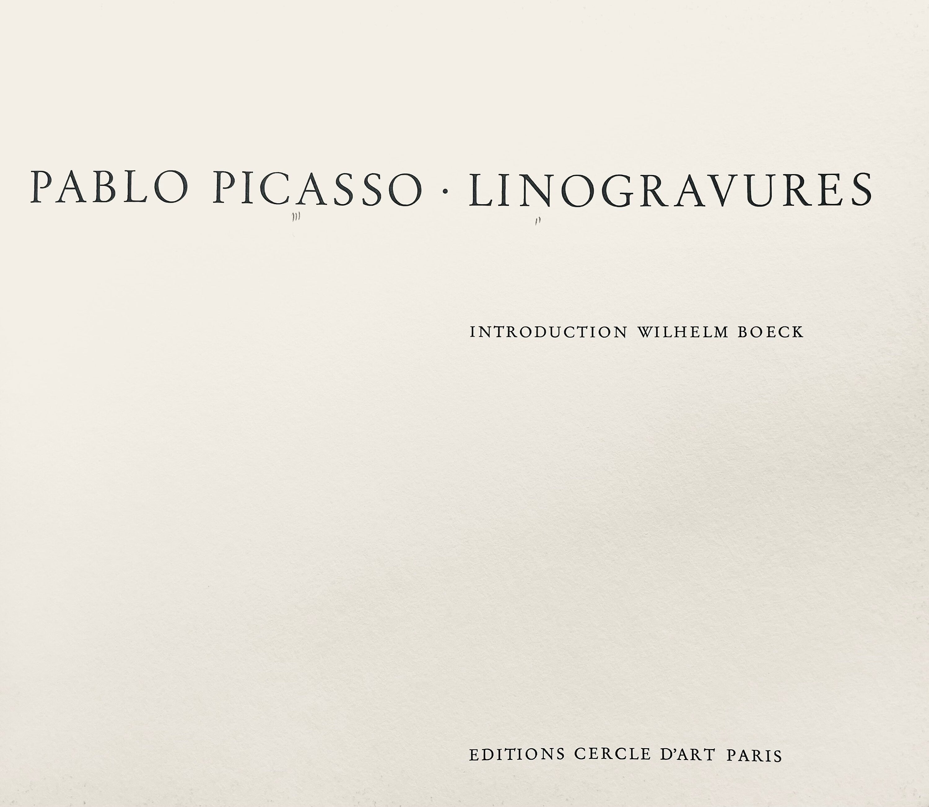 Pablo Picasso, The Aubade with Harmonica Player (Orozco 214), Grabados al linóleo, Limited Edition Linocut