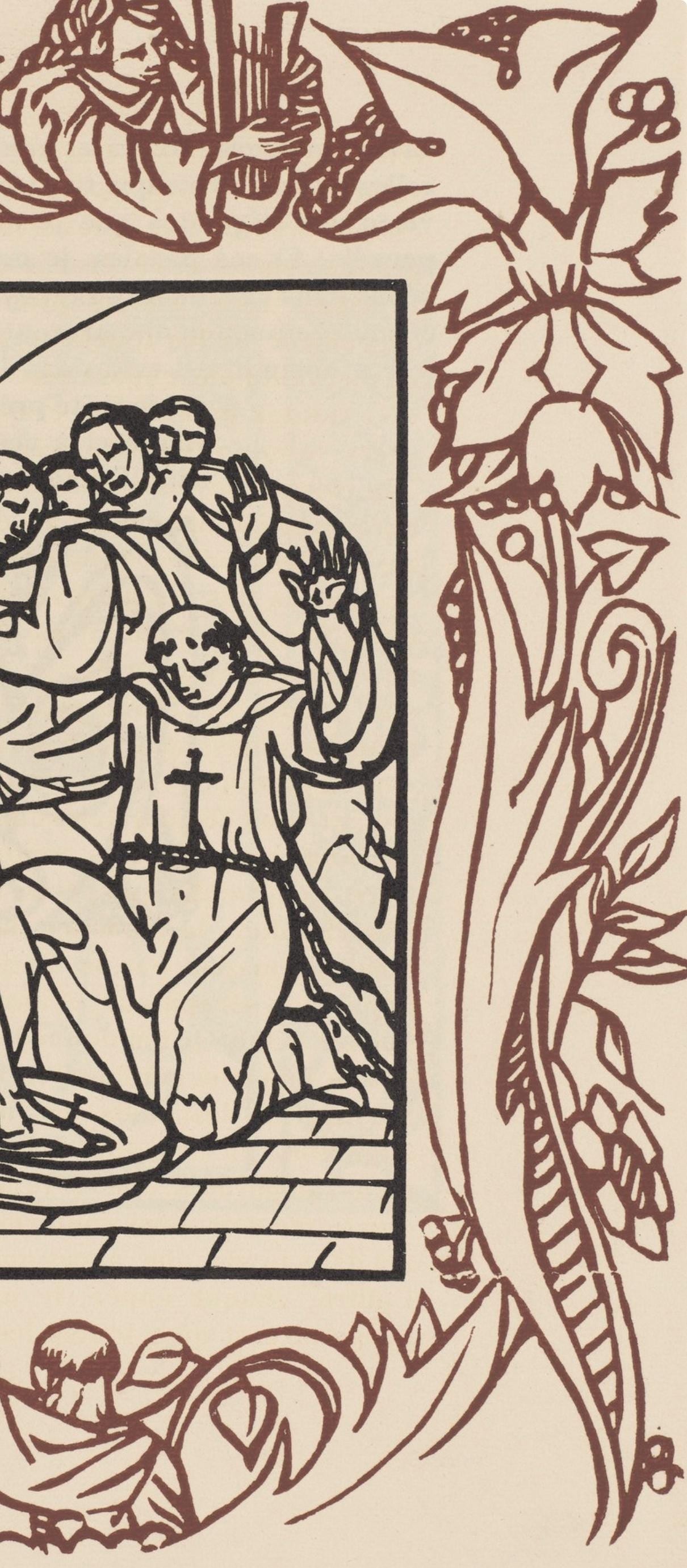 Émile Bernard, Composition (Morane, No. 100), Les Petites Fleurs de St. Françoise, Limited Edition Woodcut