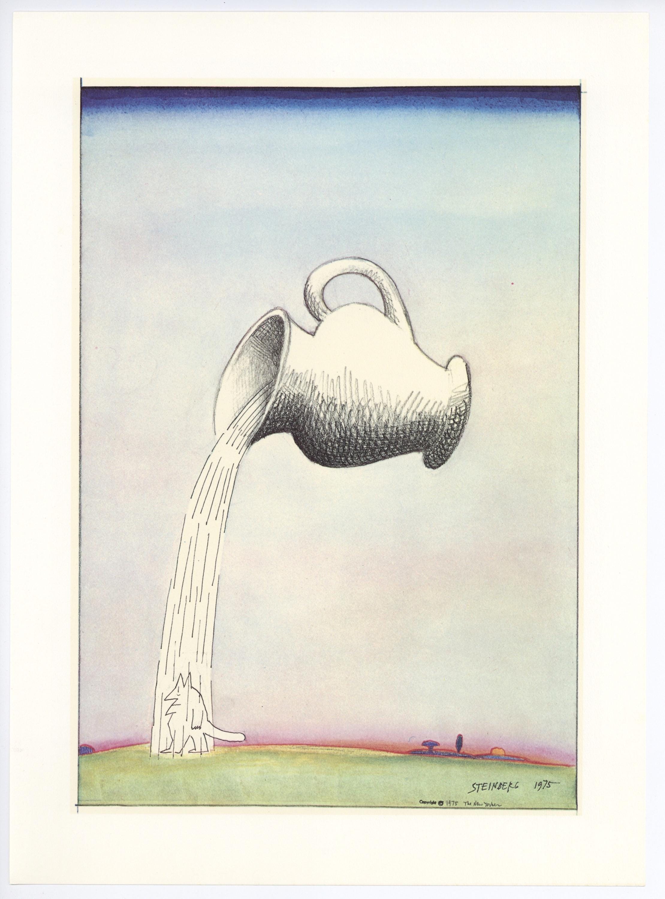 Saul Steinberg, Composition, Derrière le miroir, Limited Edition Lithograph