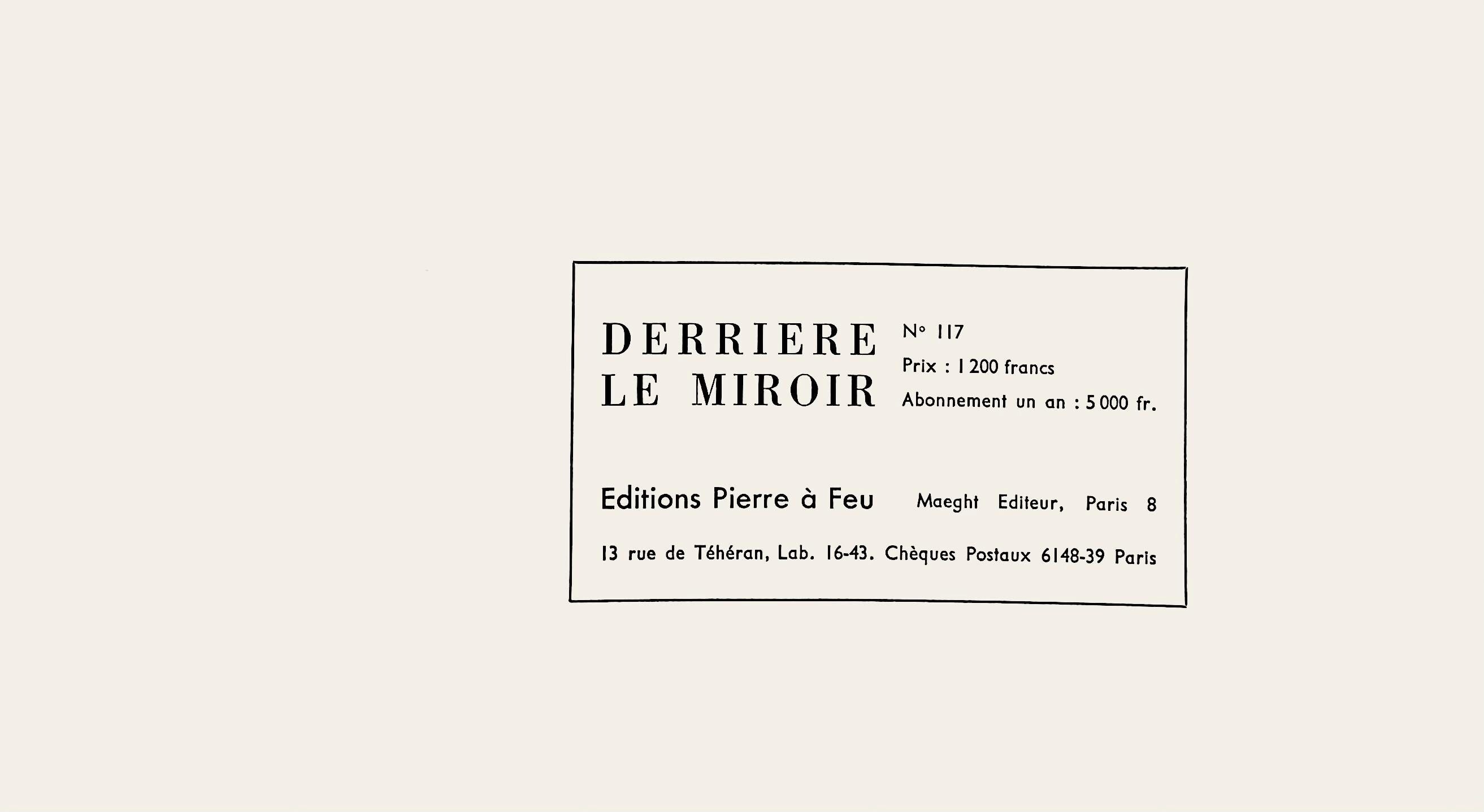 Georges Braque, Composition, Derrière le miroir, Limited Edition Lithograph