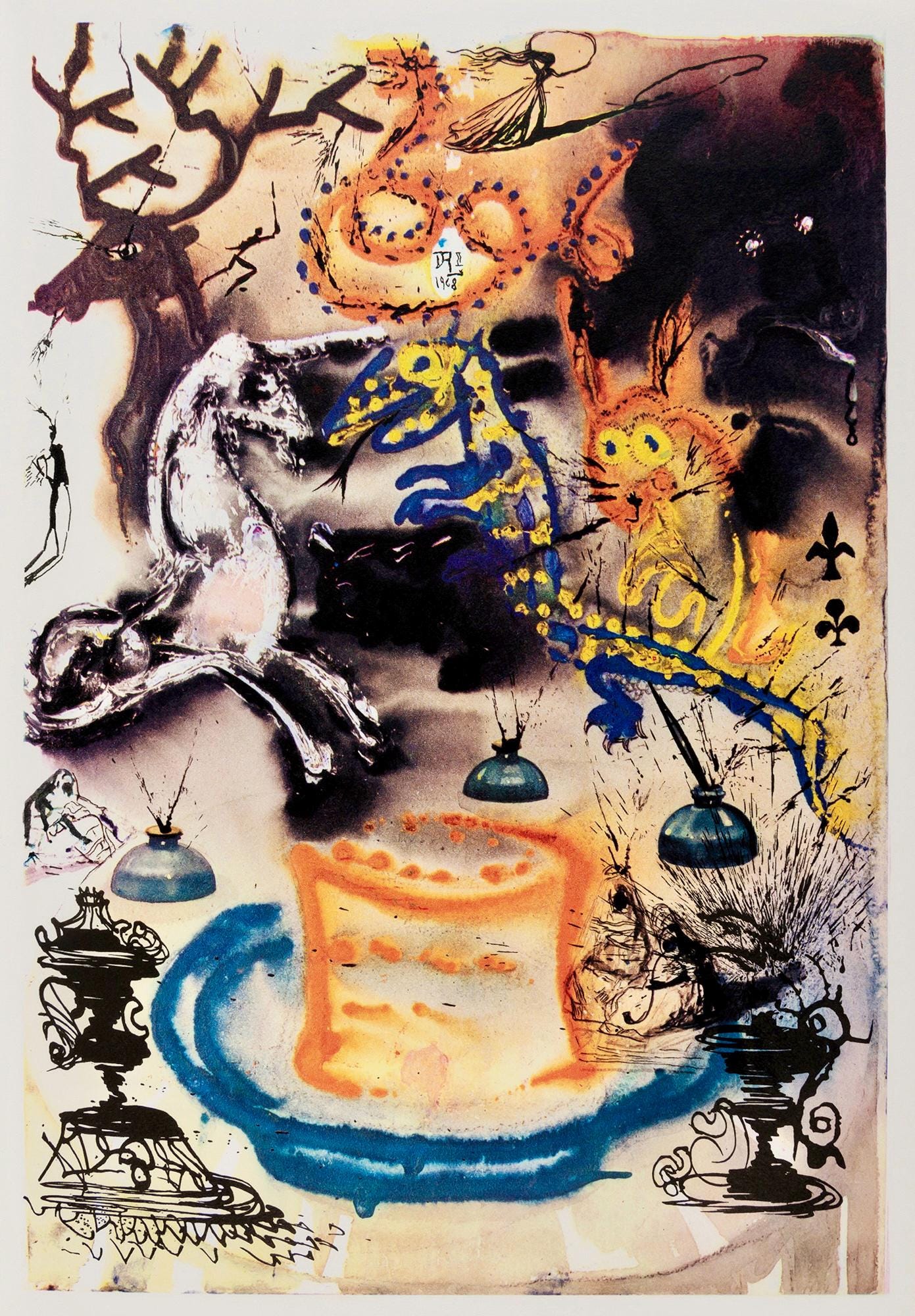 Salvador Dalí, Composition (Field 69-5, A-M), Alice's Adventures in Wonderland, Limited Edition Héliogravure