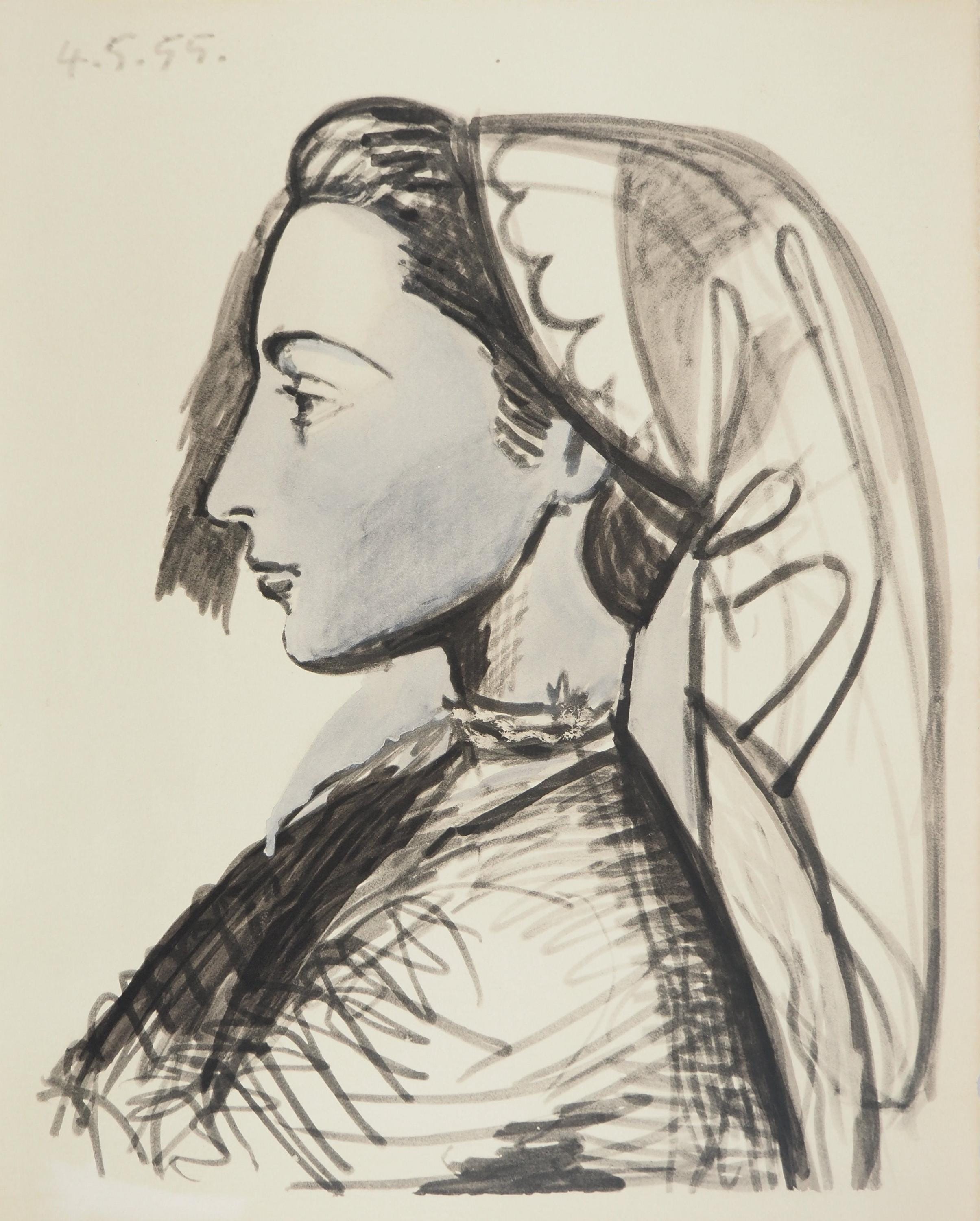 Pablo Picasso, Composition (Orozco 238), Picasso, La flûte double, Limited Edition Lithograph