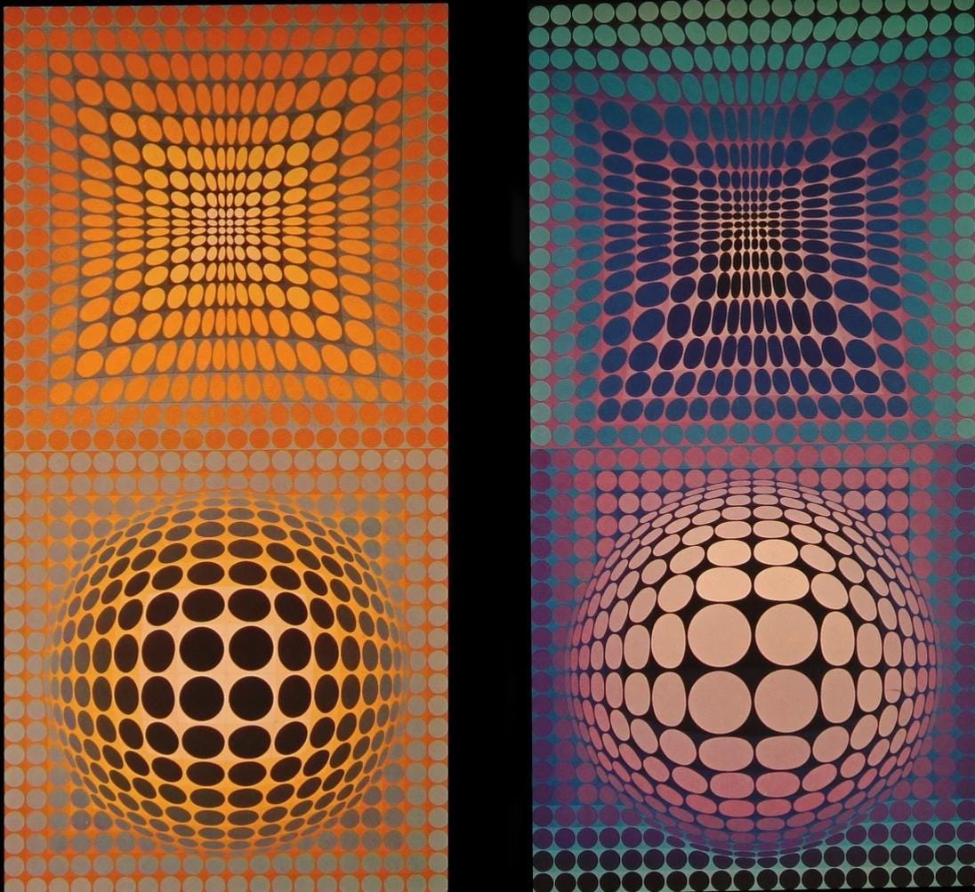 Victor Vasarely, Composition, Damier, Limited Edition Héliogravure