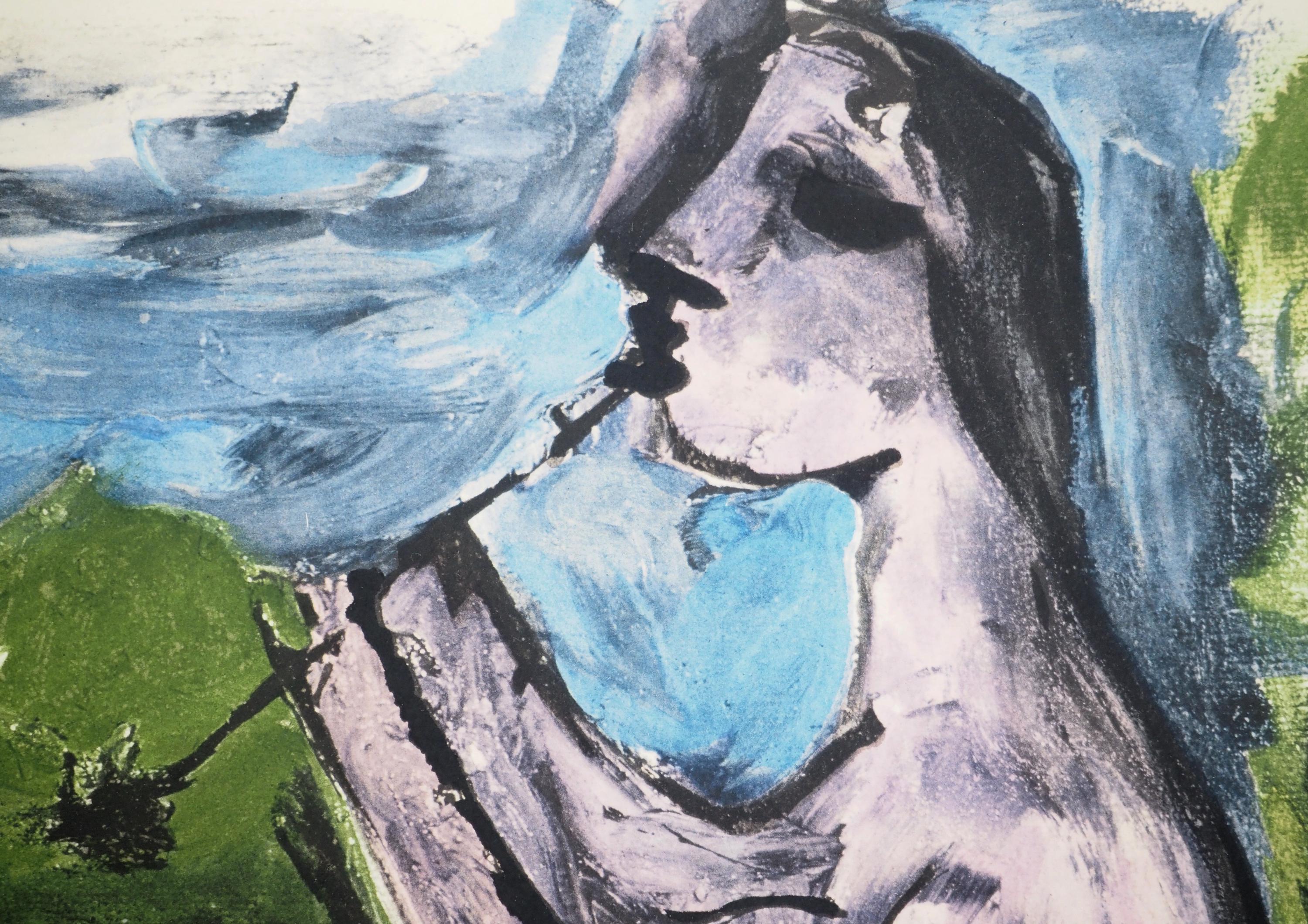 Pablo Picasso, Composition (Orozco 238), Picasso, La flûte double, Limited Edition Lithograph