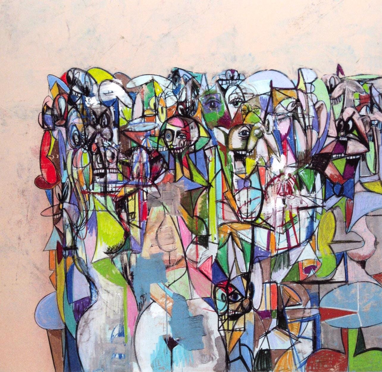 George Condo, Compression III, Drawing Paintings, Limited Edition Four Color Process Print