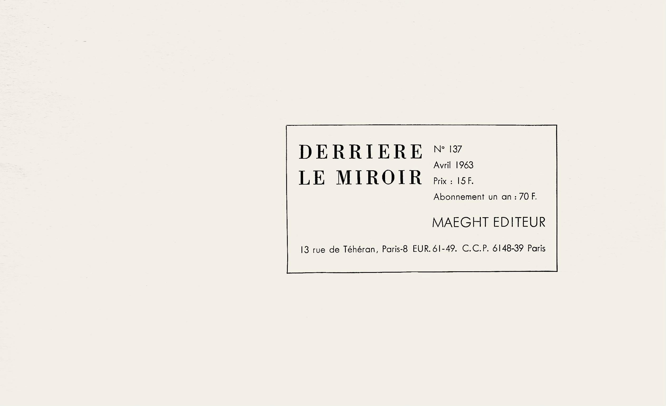 Pablo Palazuelo, Composition, Derrière le miroir, Limited Edition Lithograph