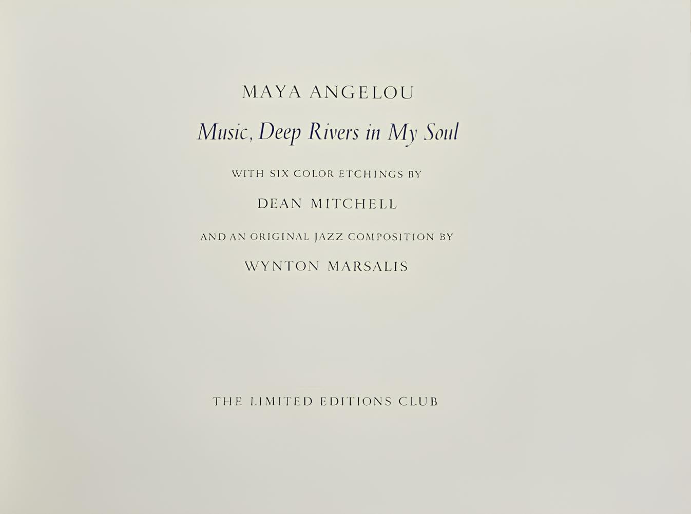 Dean Mitchell, Blue Angel, Music, Deep Rivers in My Soul, Limited Edition Etching