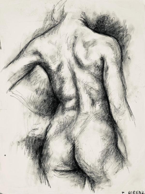 Ian Hornak, Renaissance Female Nude Figure Study, 1963, Original Drawing