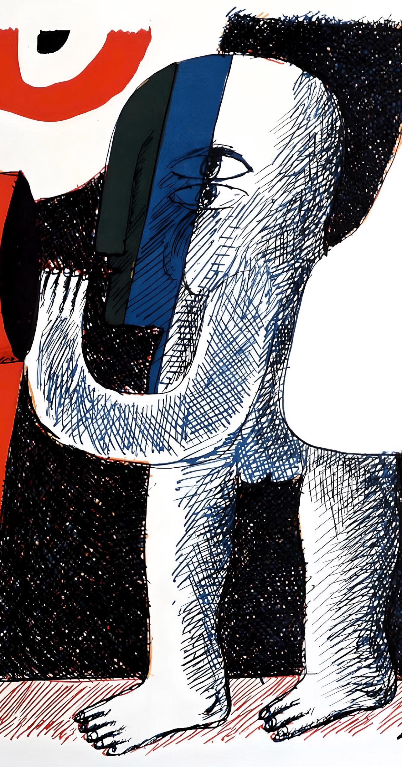 Horst Antes, Composition, Suites nº8, Rencontres, Limited Edition Lithograph