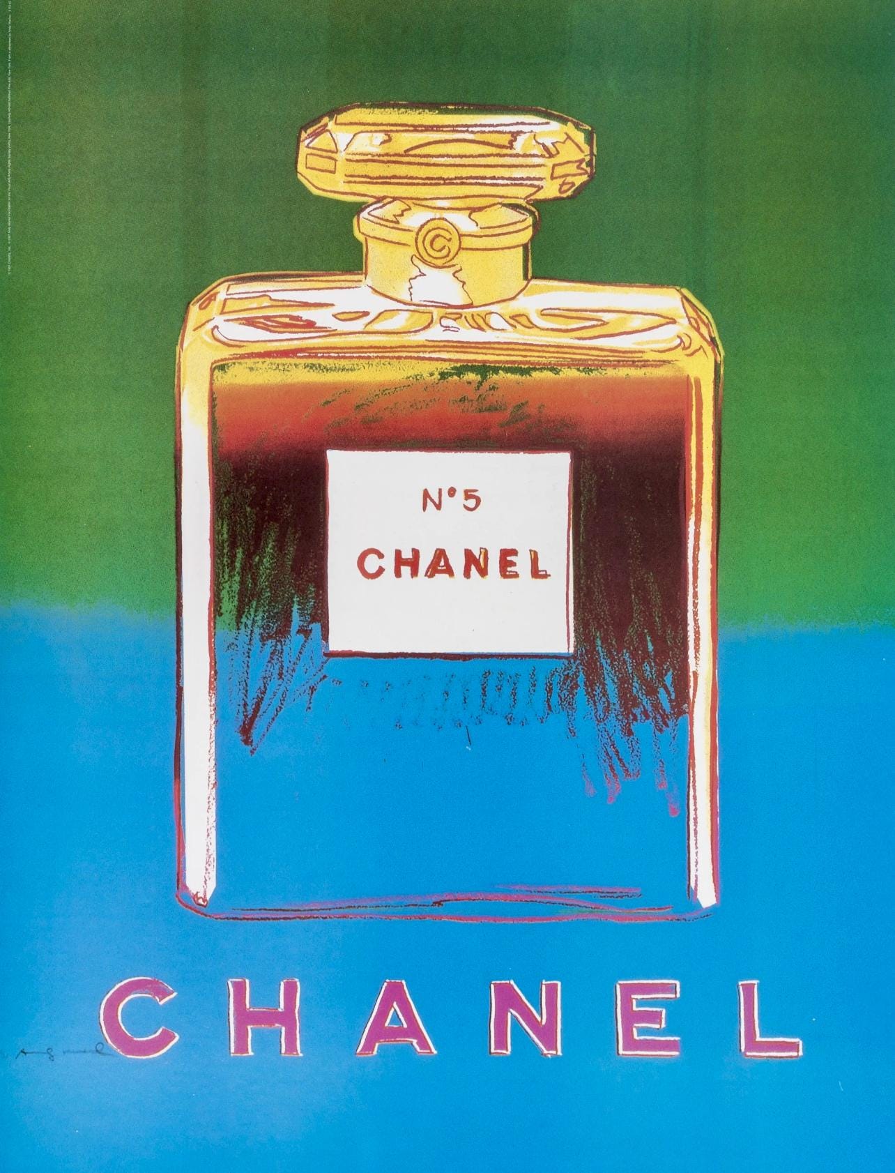 Andy Warhol, Chanel No. 5, Suite of Four, Official Edition Chanel Ltd. Advertising Campaign Lithographs, 1997