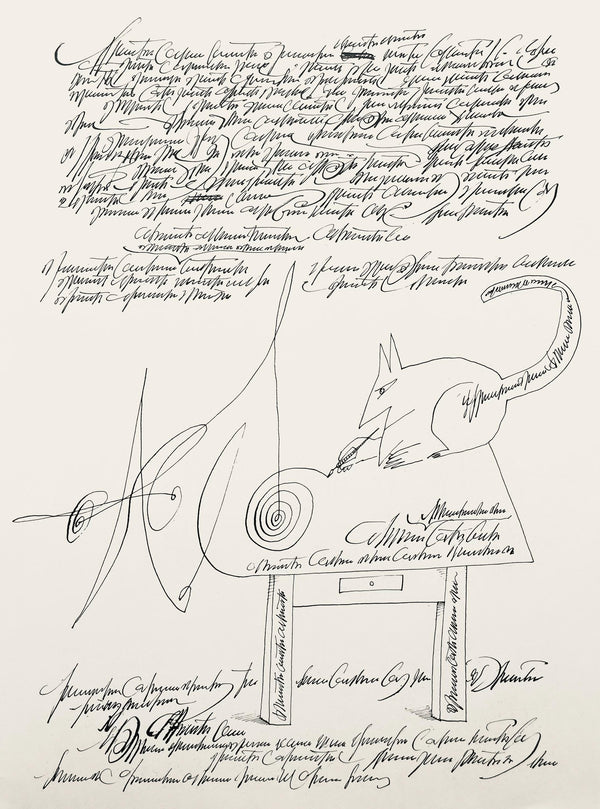 Saul Steinberg, Composition, Derrière le miroir, Limited Edition Lithograph