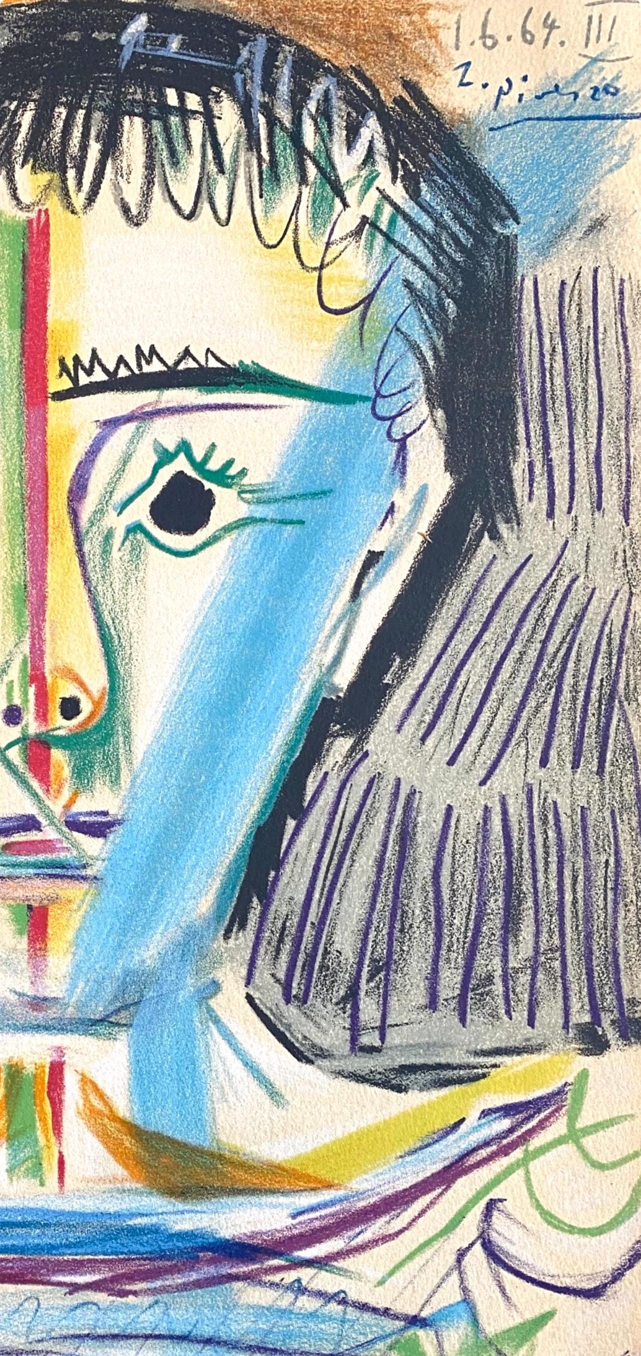 Pablo Picasso, Tête d'un jeune homme en face, Les Peintres mes amis, Limited Edition Lithograph
