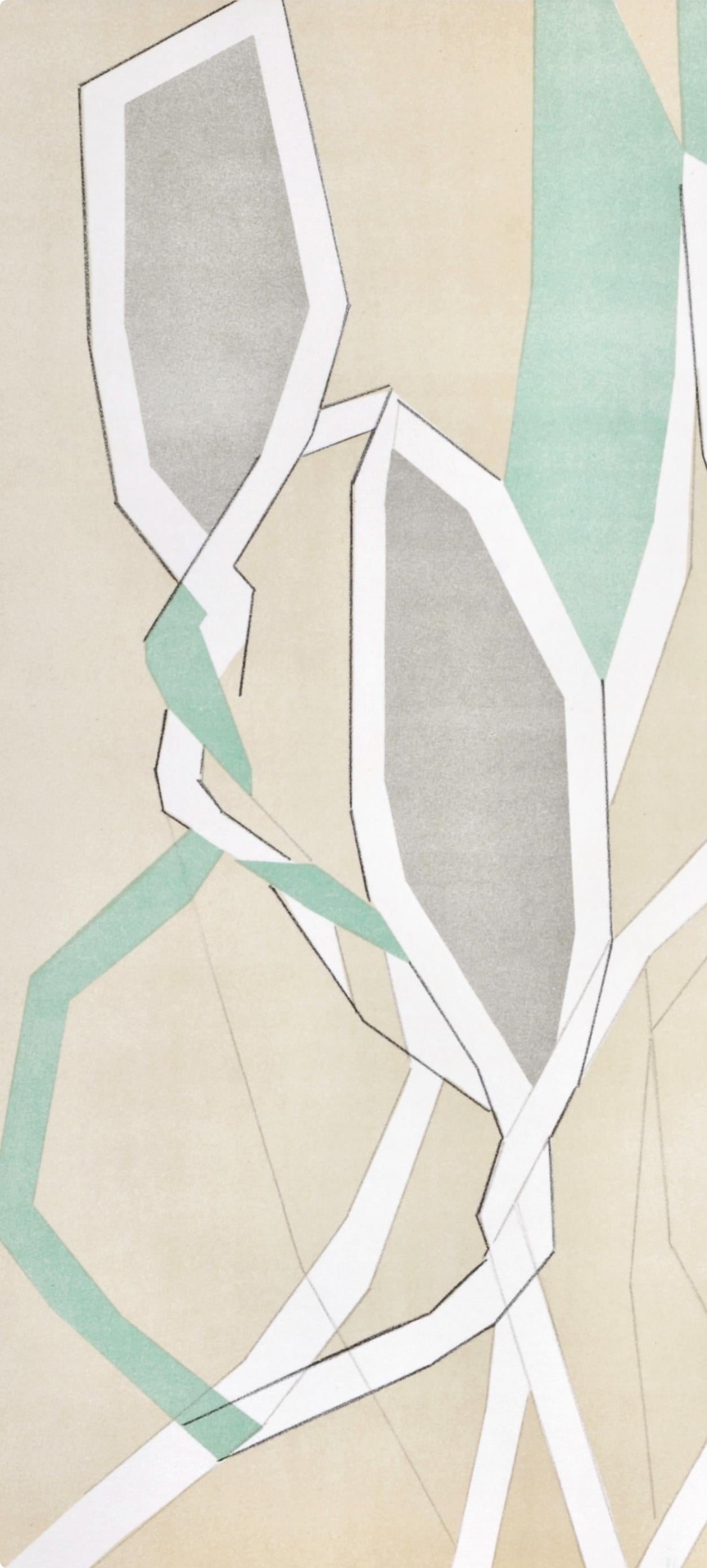 André Beaudin, Composition en vert, Regards sur Paris, Limited Edition Lithograph