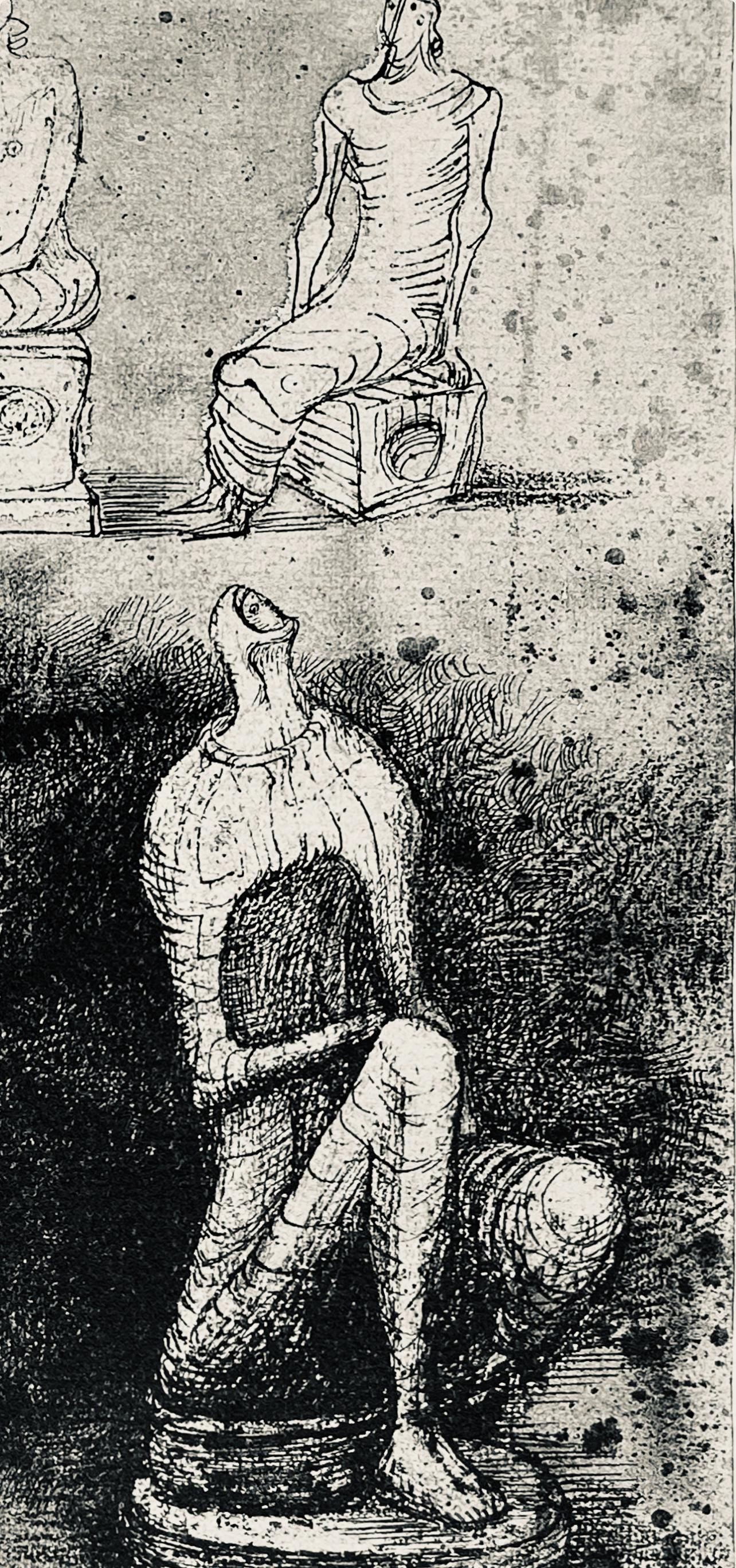 Henry Moore, Seated Figures, The Drawings of Henry Moore, Limited Edition Lithograph