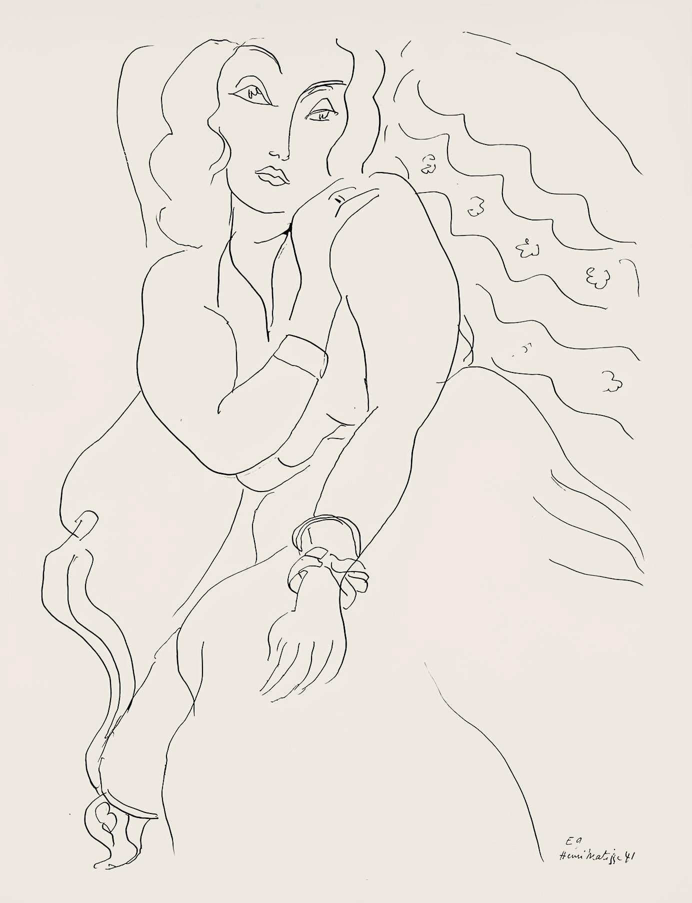Henri Matisse, Série E, var. 9 (Duthuit 9), Henri Matisse, Dessins, Thèmes et variations, Limited Edition Lithograph