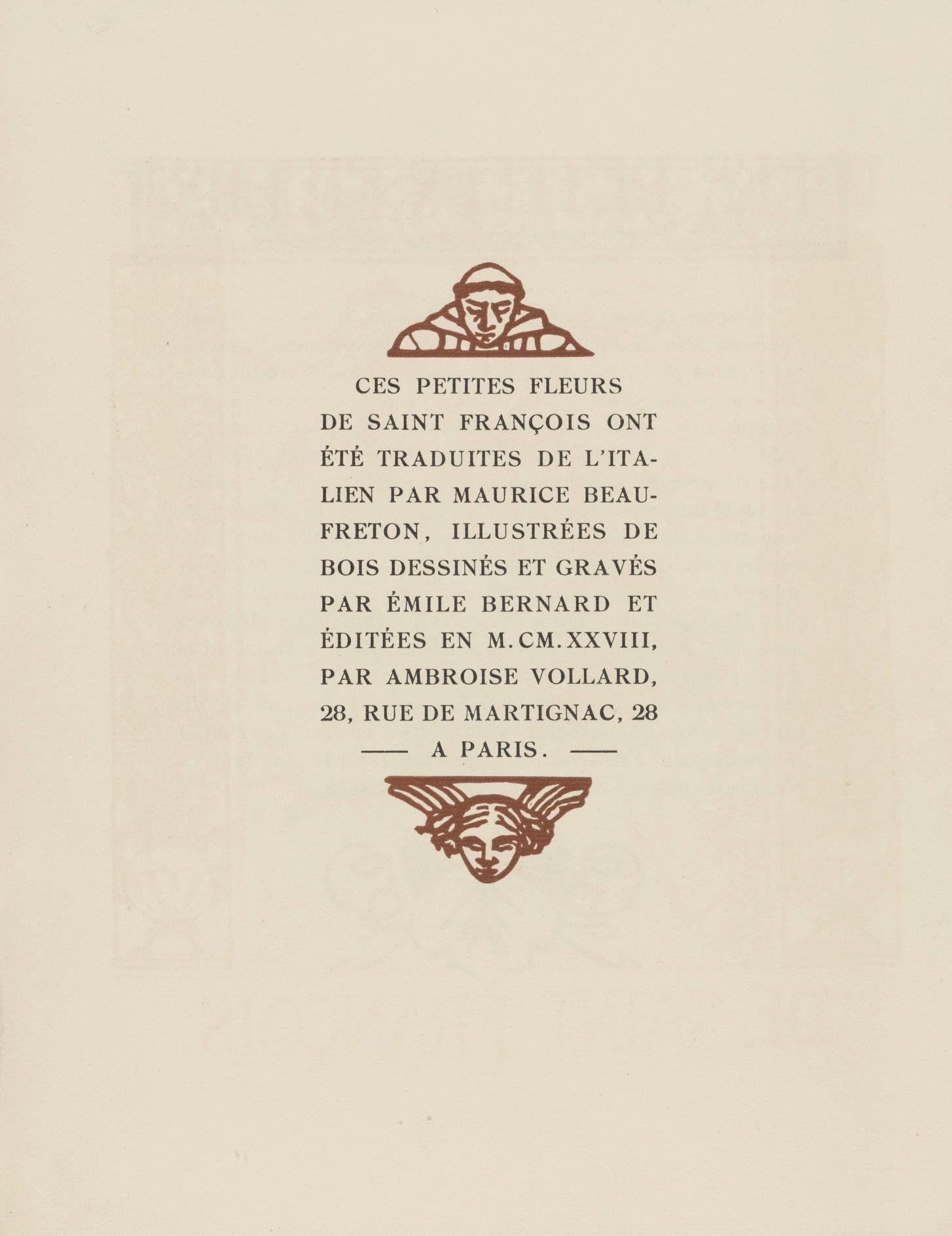 Émile Bernard, Composition (Morane, No. 100), Les Petites Fleurs de St. Françoise, Limited Edition Woodcut
