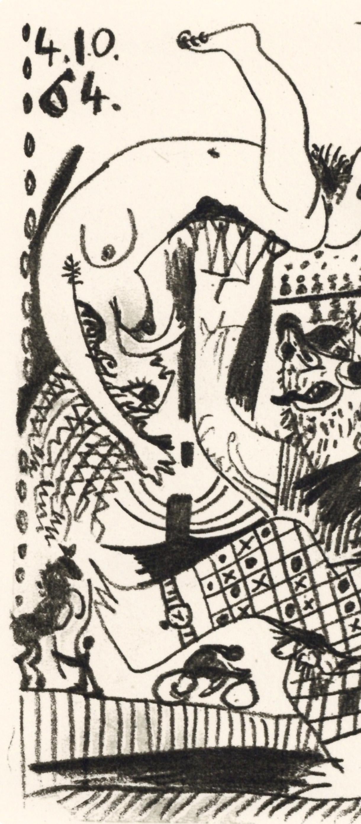 Pablo Picasso, Composition, Le Goût du Bonheur (Cramer 148; Bloch 2013), Limited Edition Mixed Media Lithograph