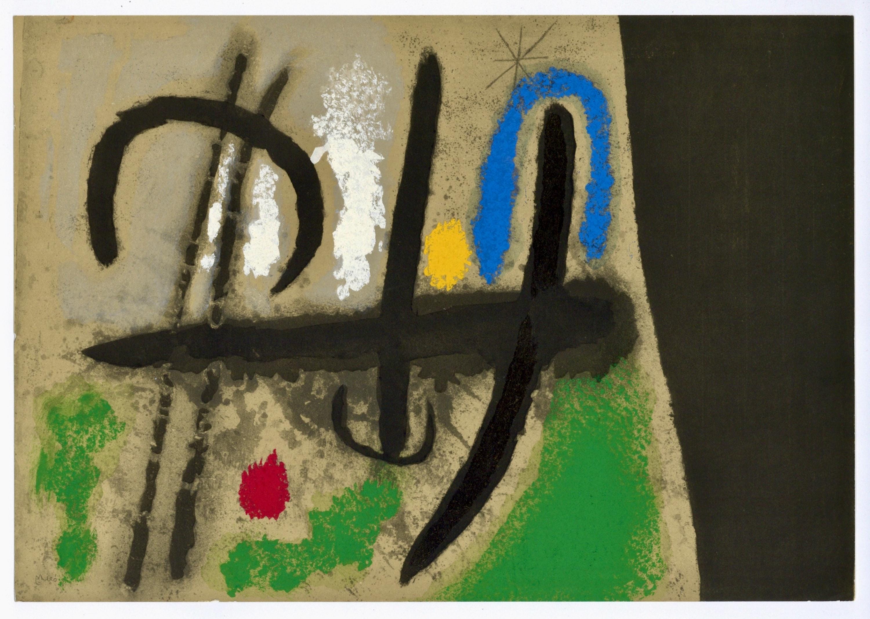 Joan Miró, Composition (Cramer 103; Mourlot 382-383), Miró Cartones 1956-1965, Limited Edition Lithograph