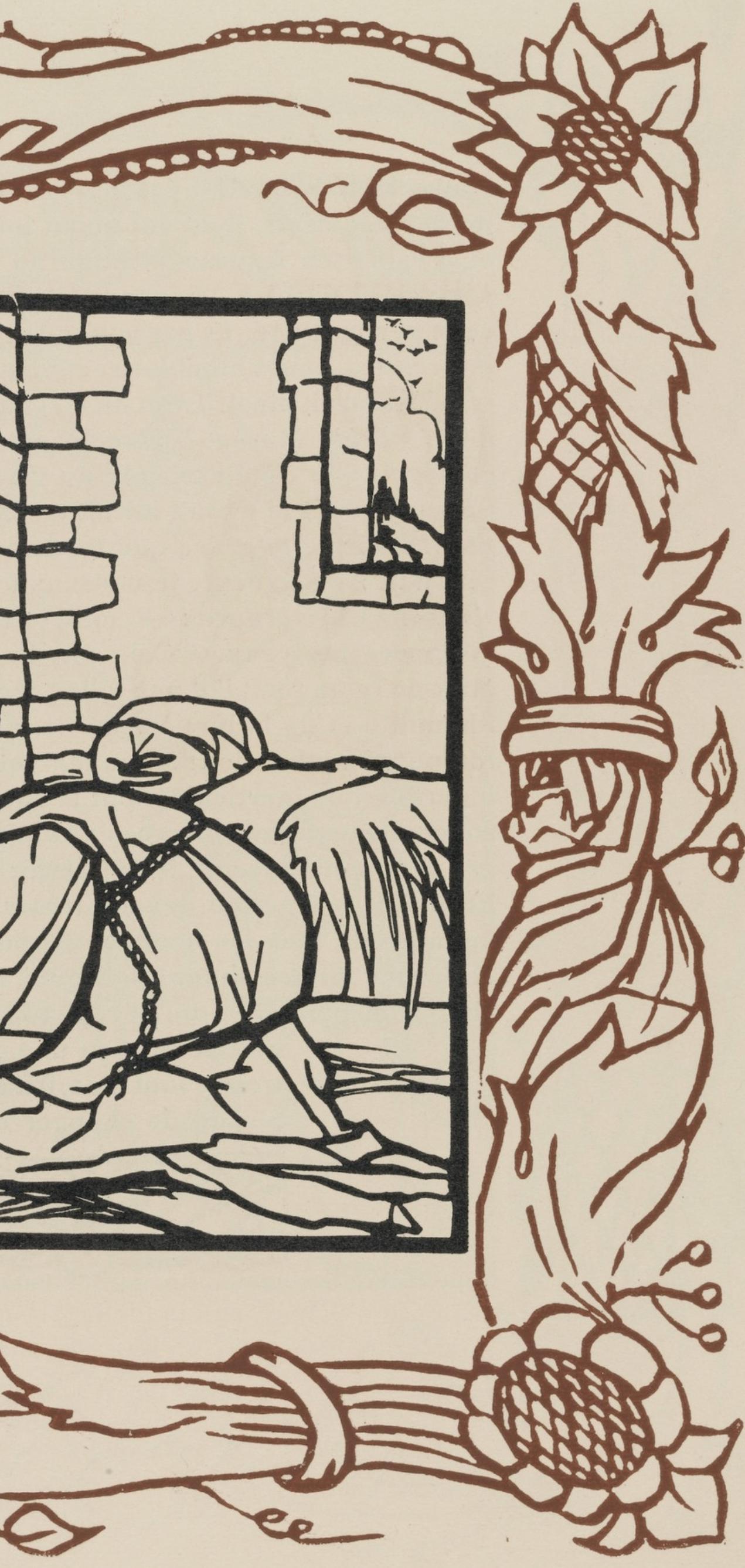 Émile Bernard, Composition (Morane, No. 100), Les Petites Fleurs de St. Françoise, Limited Edition Woodcut