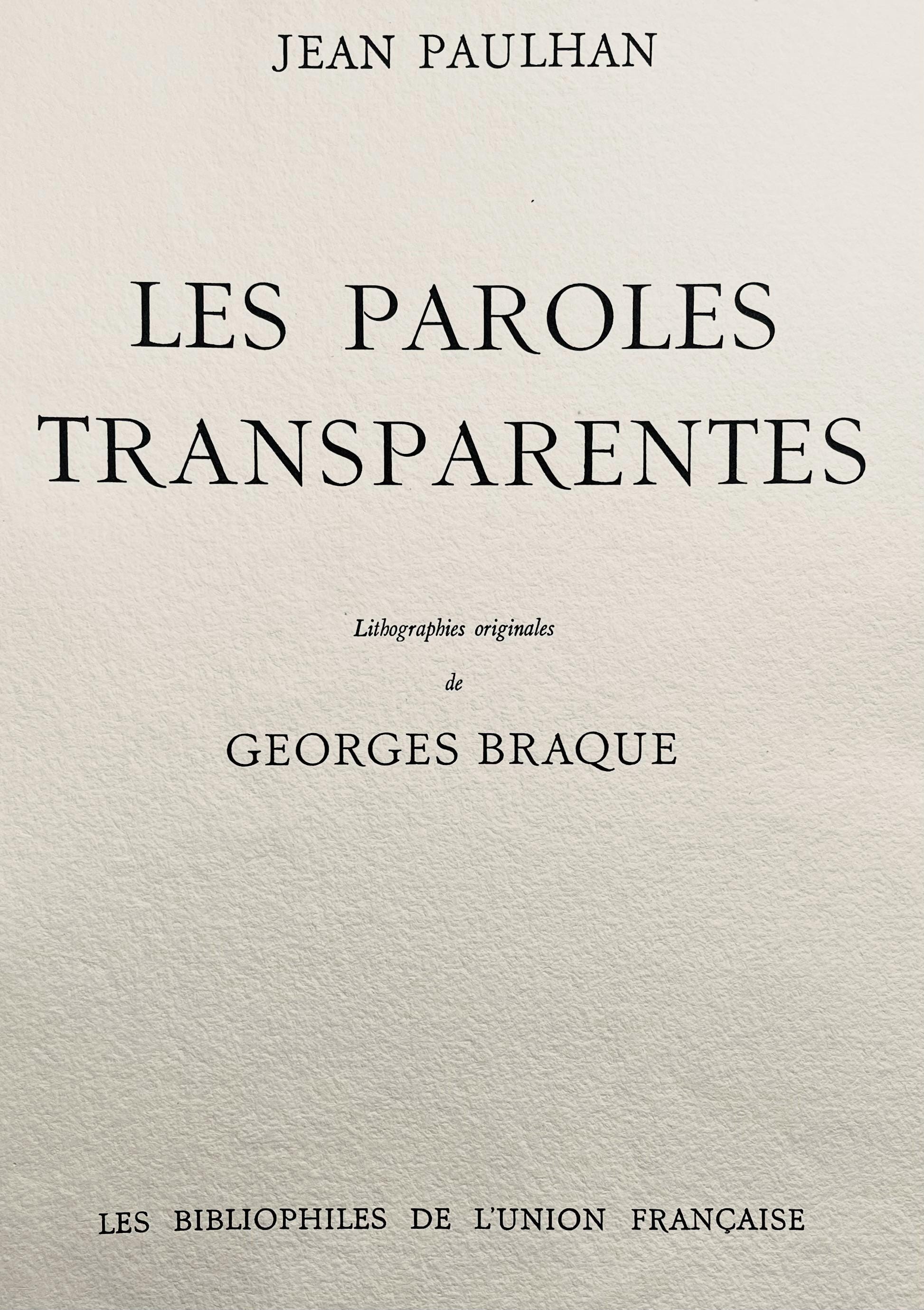 Georges Braque, Composition (Vallier 102), Les Paroles Transparentes, Limited Edition Lithograph