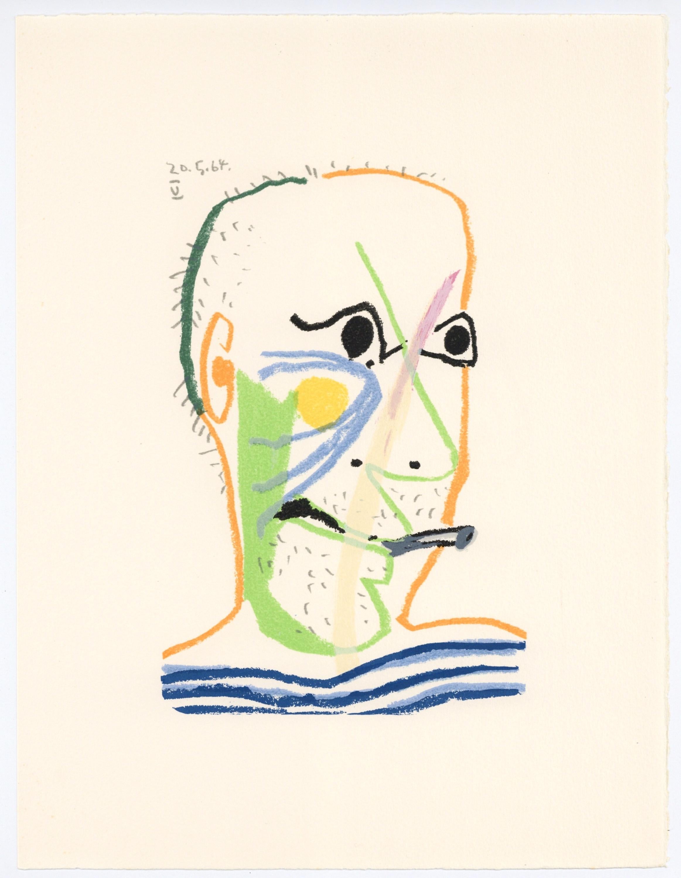 Pablo Picasso, Composition, Le Goût du Bonheur (Cramer 148; Bloch 2013), Limited Edition Mixed Media Lithograph