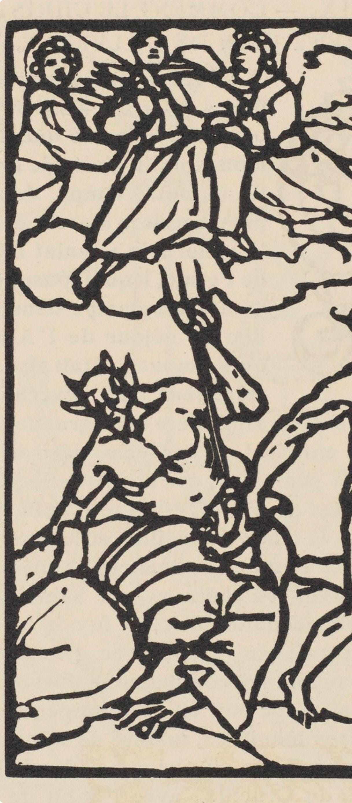 Émile Bernard, Composition (Morane, No. 100), Les Petites Fleurs de St. Françoise, Limited Edition Woodcut