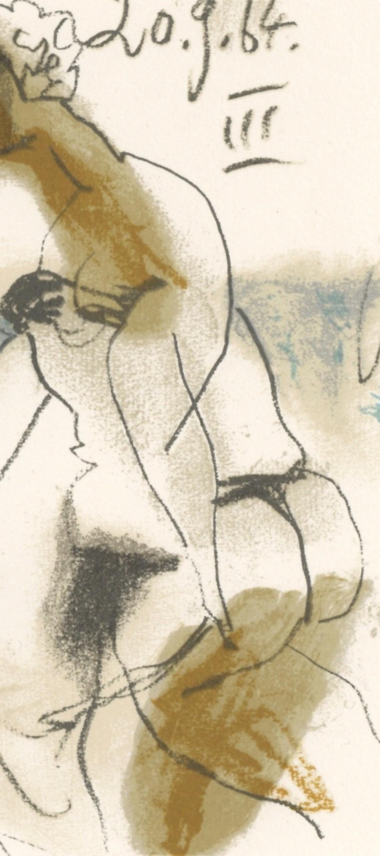 Pablo Picasso, Composition, Le Goût du Bonheur (Cramer 148; Bloch 2013), Limited Edition Mixed Media Lithograph