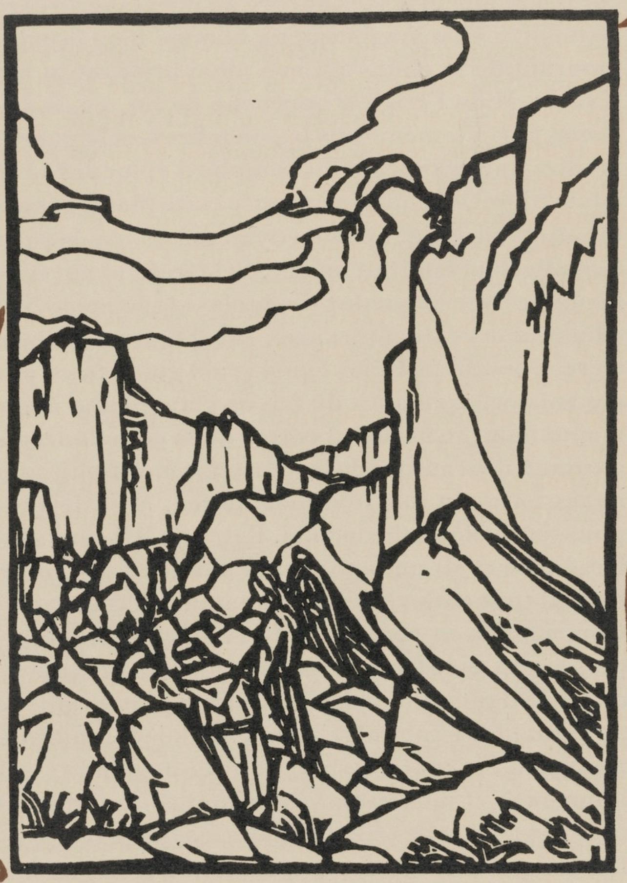 Émile Bernard, Composition (Morane, No. 100), Les Petites Fleurs de St. Françoise, Limited Edition Woodcut