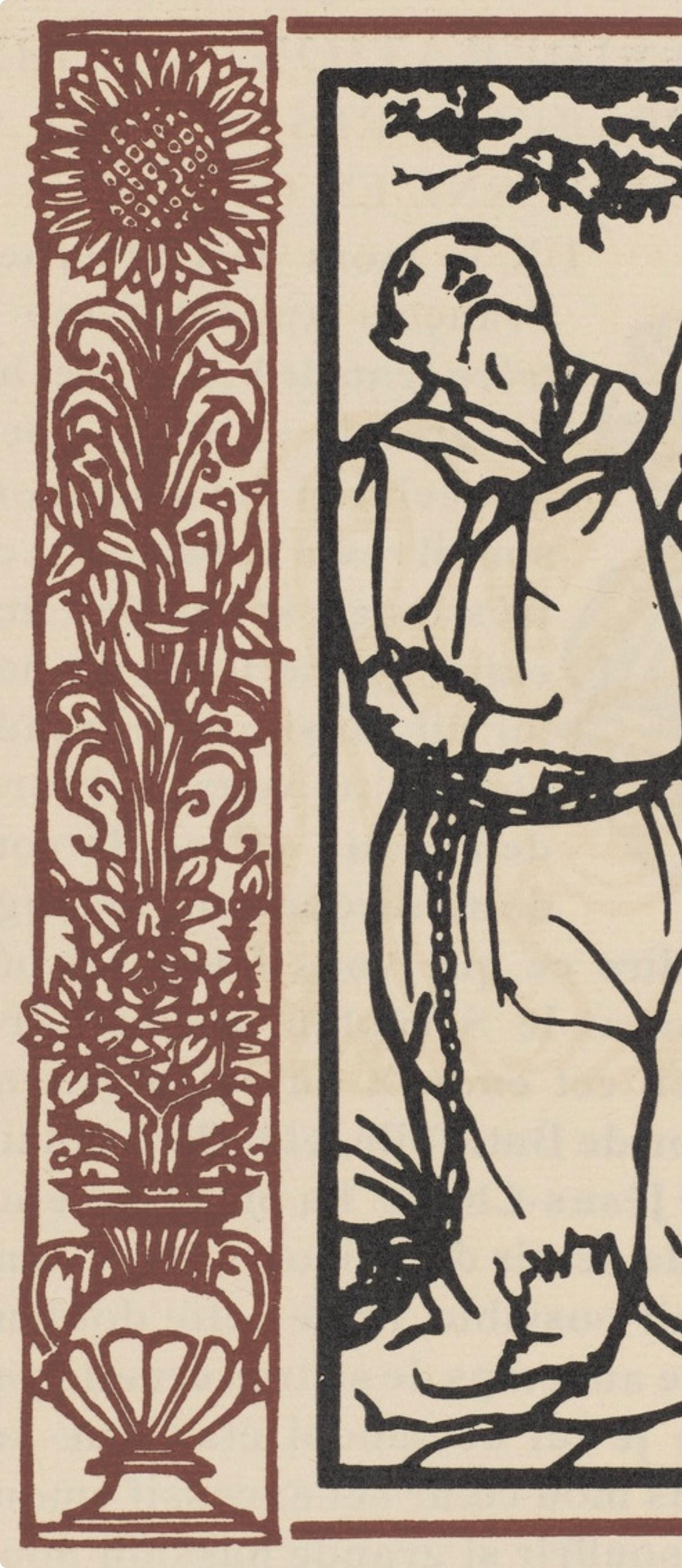 Émile Bernard, Composition (Morane, No. 100), Les Petites Fleurs de St. Françoise, Limited Edition Woodcut