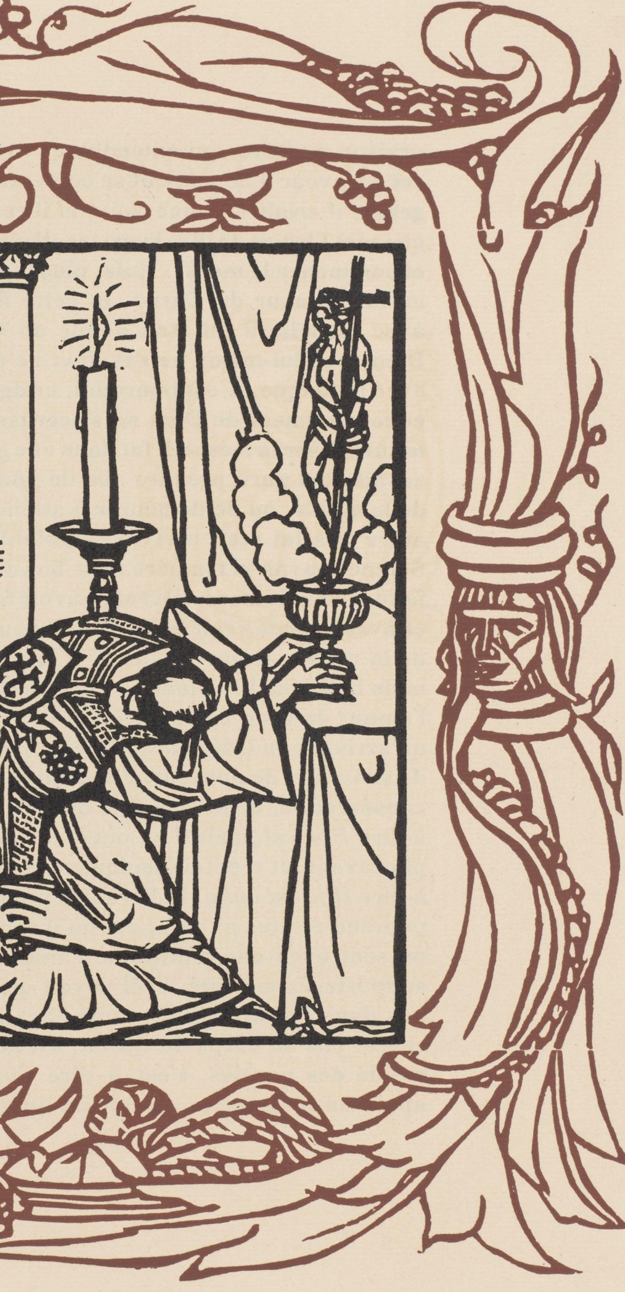 Émile Bernard, Composition (Morane, No. 100), Les Petites Fleurs de St. Françoise, Limited Edition Woodcut