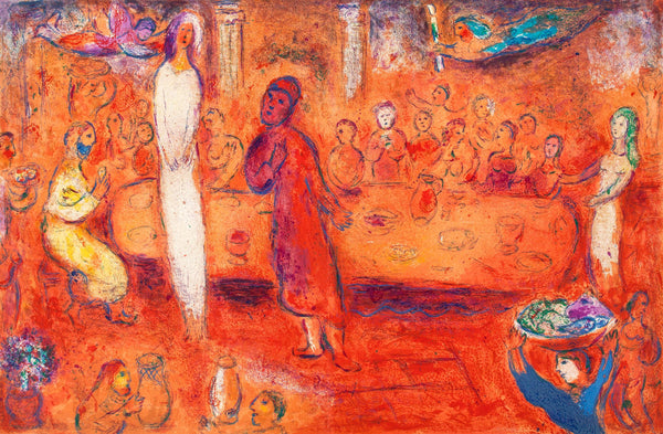 Marc Chagall, Mégaclès reconnait sa Fille pendant le Festin, Daphnis et Chloé, Limited Edition Héliogravure