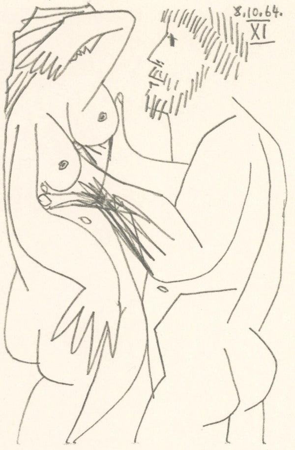 Pablo Picasso, Composition, Le Goût du Bonheur (Cramer 148; Bloch 2013), Limited Edition Mixed Media Lithograph