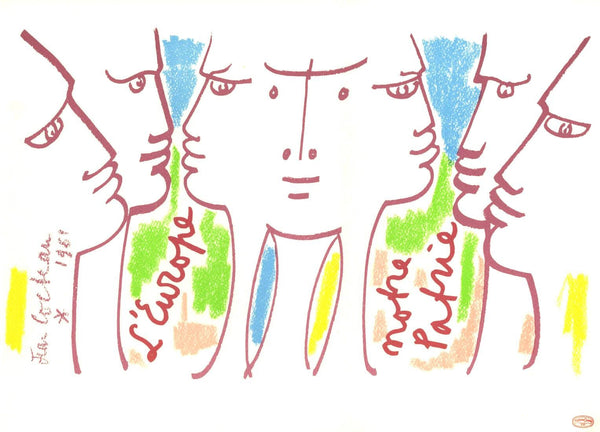 Jean Cocteau, Composition, Nous croyons en l'Europe, Limited Edition Silkscreen