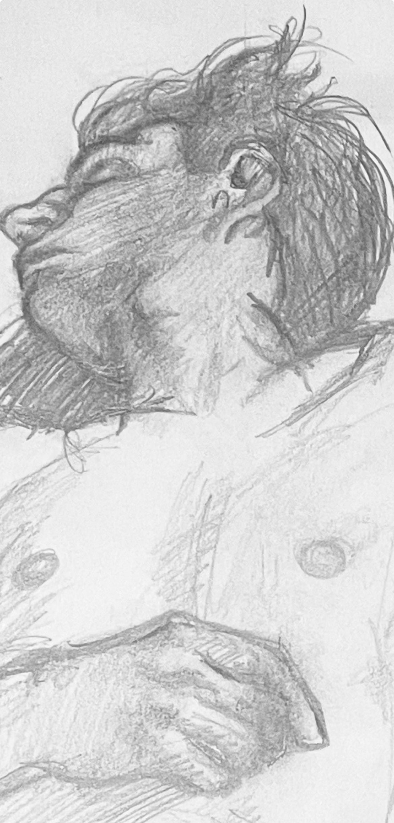 Ian Hornak, Renaissance Male Nude Figure Study, 1963, Original Drawing