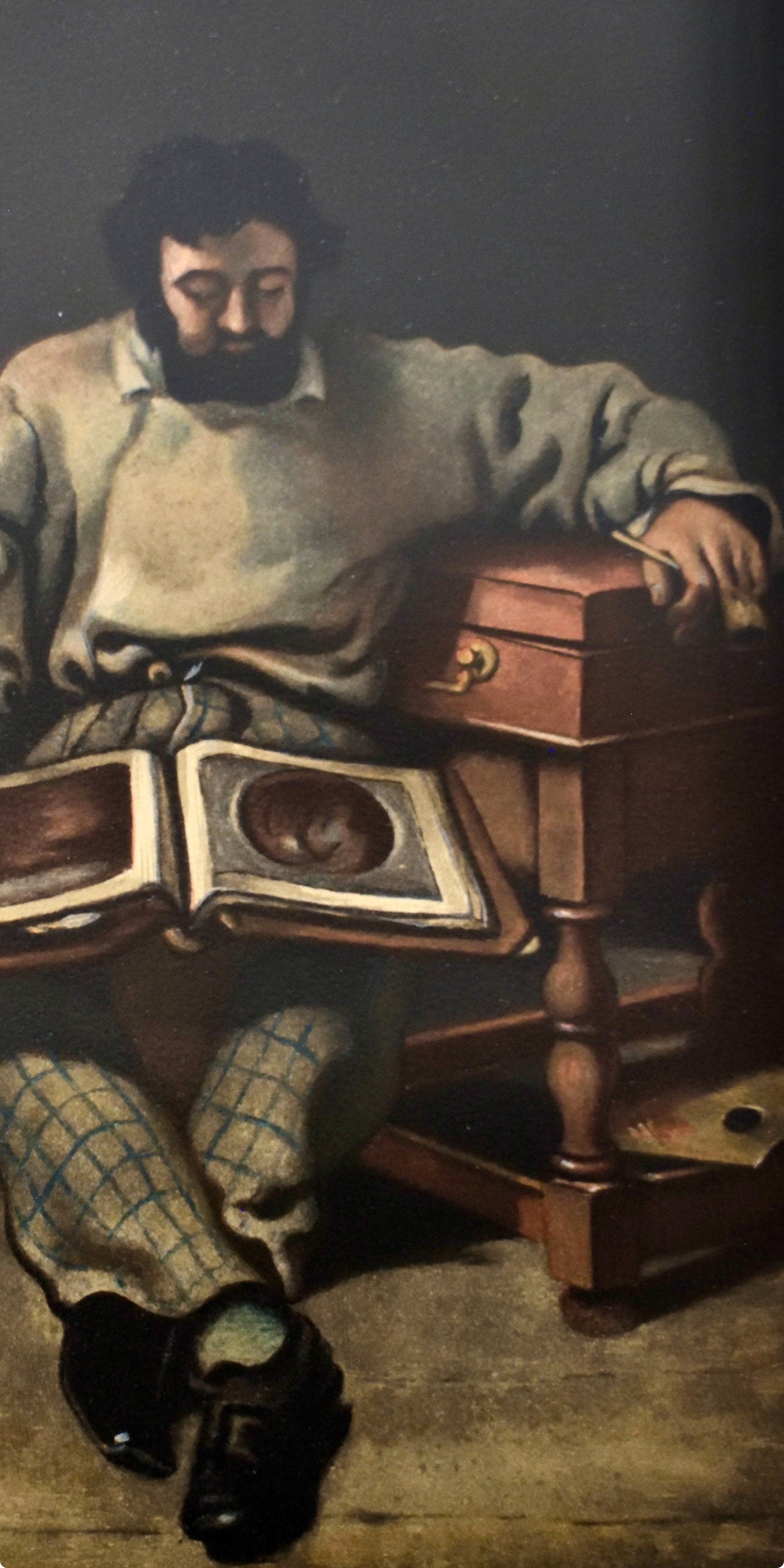 Gustave Courbet, Marc Trapadoux examinant un livre d'estampes, Les Réalistes Lyriques, Collection Pierre Lévy, Limited Edition Lithograph