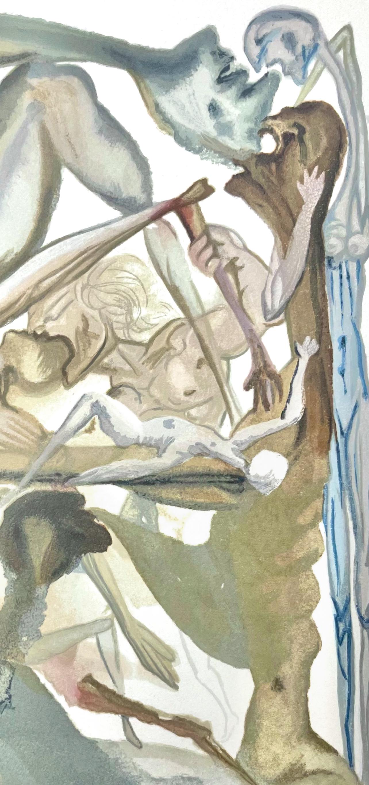 Salvador Dali, Hölle XI (Field 189-200; Michler/Löpsinger 1039-1138), Die Göttliche Komödie, Signed, Limited Edition Woodcut