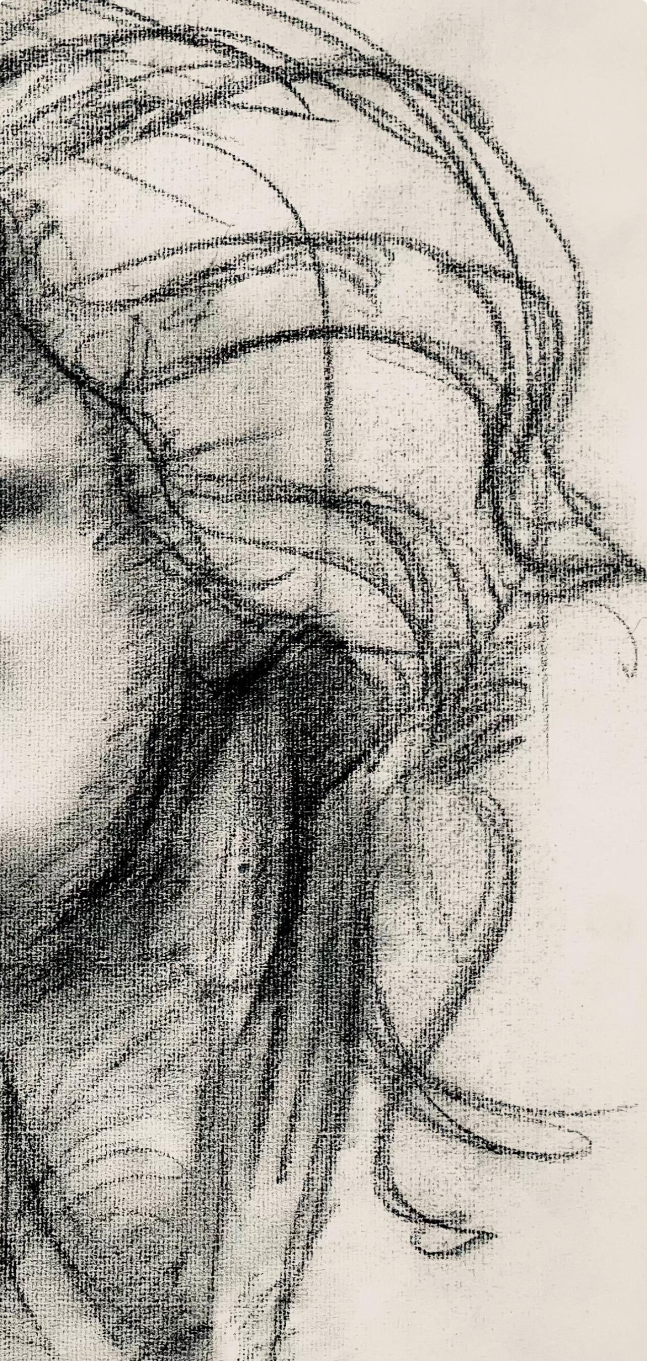 Ian Hornak, Renaissance Female Figure Study, 1963, Original Drawing
