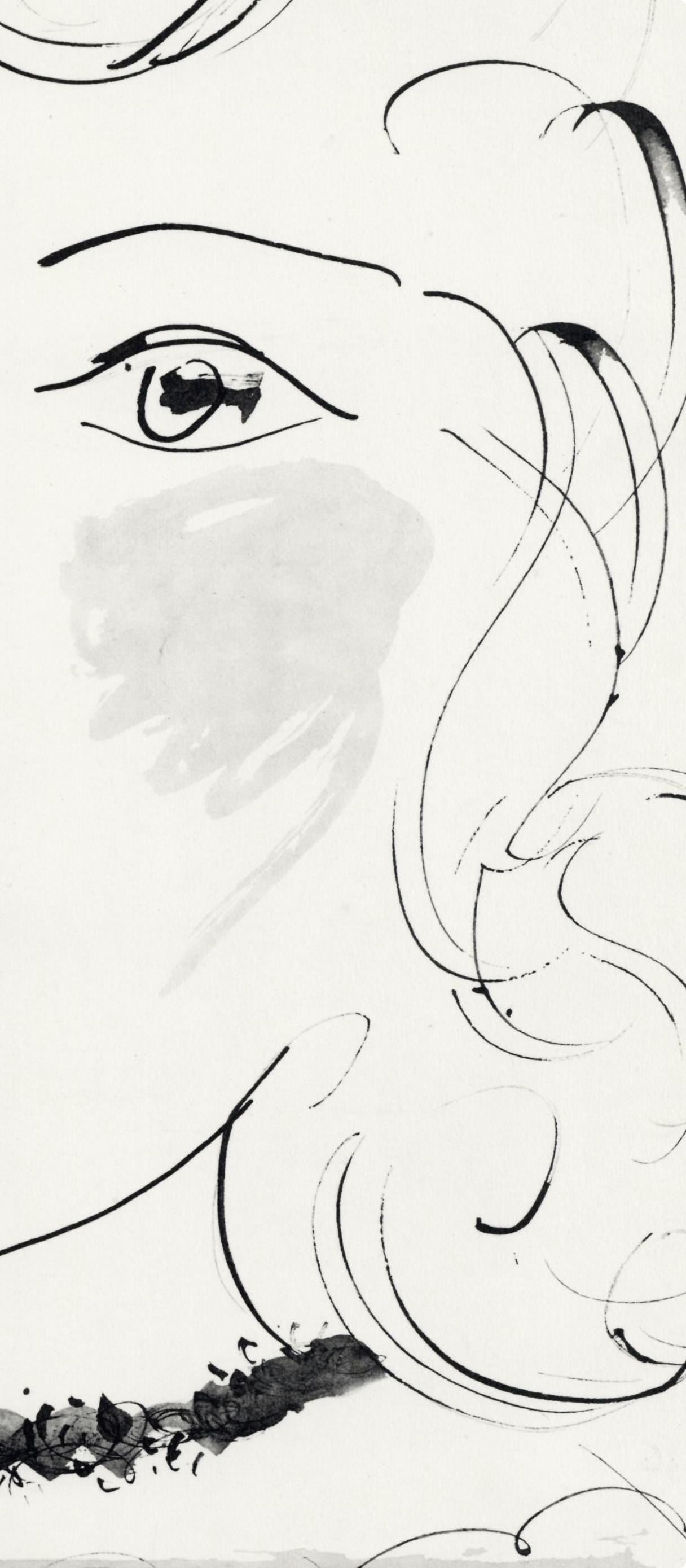Pablo Picasso, Visage de jeune fille, de face (Cramer No. 84), 40 dessins de Picasso en marge du Buffon, Limited Edition Lithograph